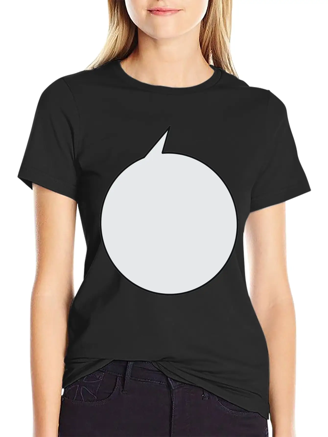 Speech Bubble Balloon, Round Medium_2c Stylish Everyday T-Shirt – Unisex Basic Cotton Tee
