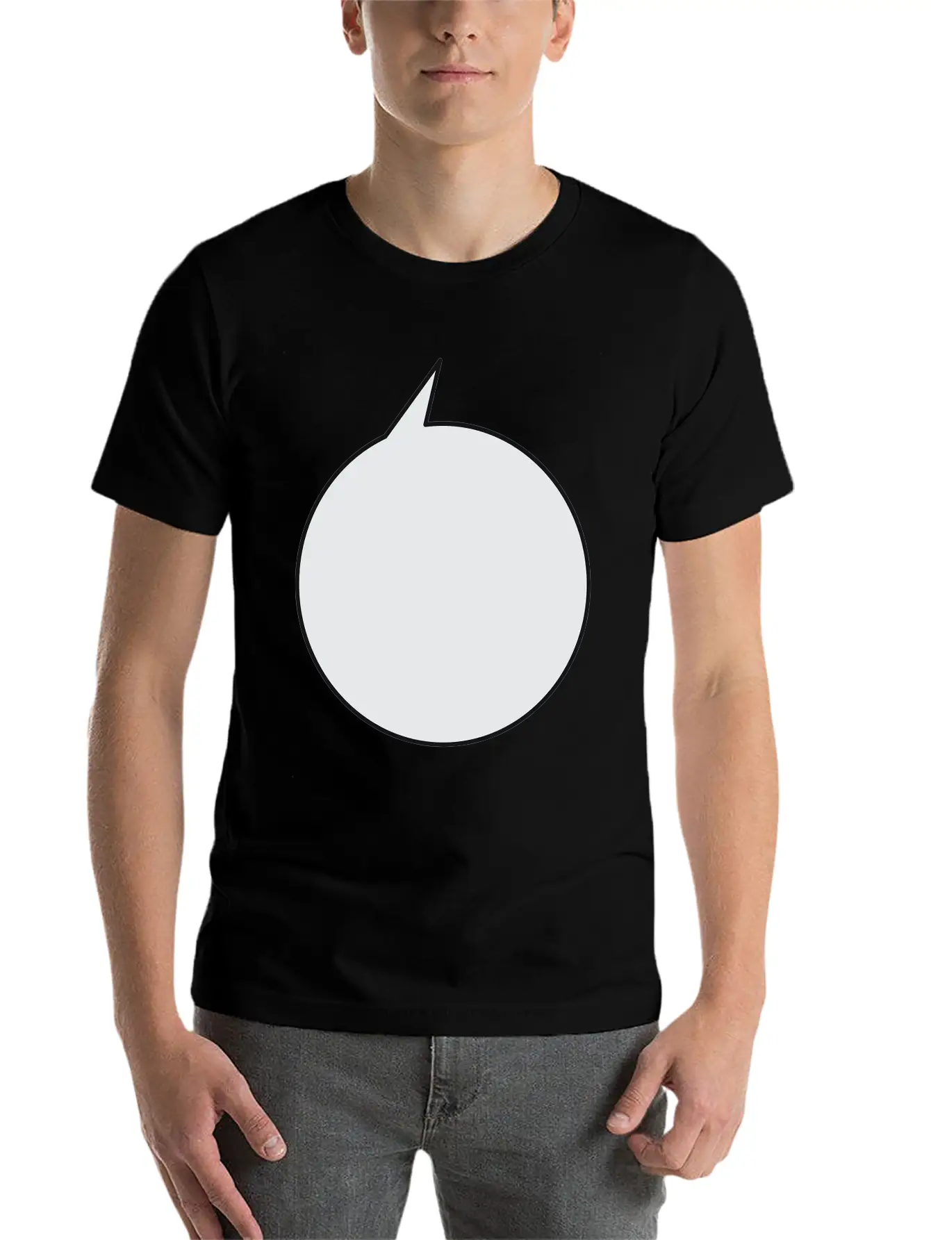 Speech Bubble Balloon, Round Medium_2c Stylish Everyday T-Shirt – Unisex Basic Cotton Tee