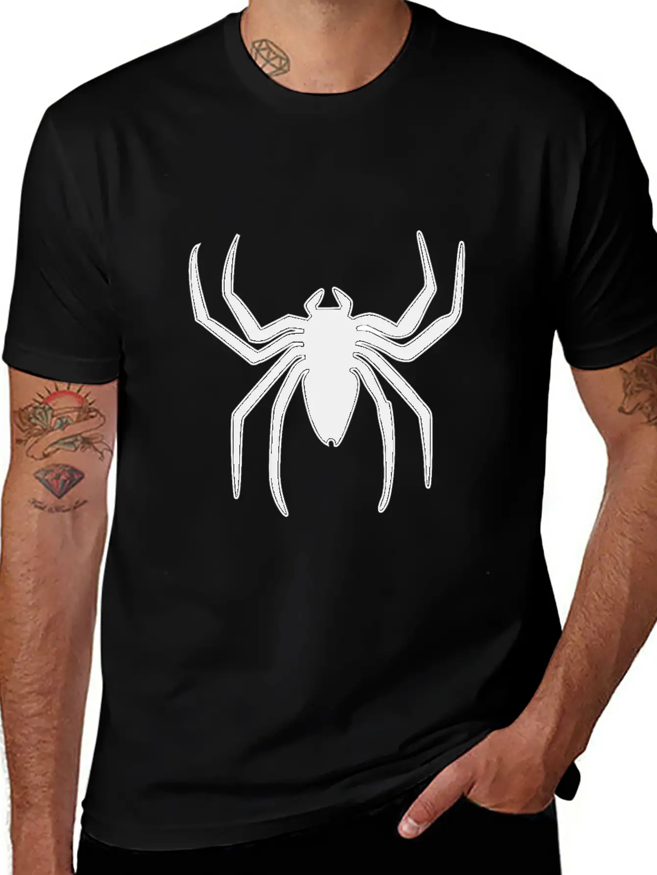 Spider Silhouette Man Logo Hero Gift Idea Unisex Short Sleeve Soft Cotton T-Shirt – Casual Everyday Wear