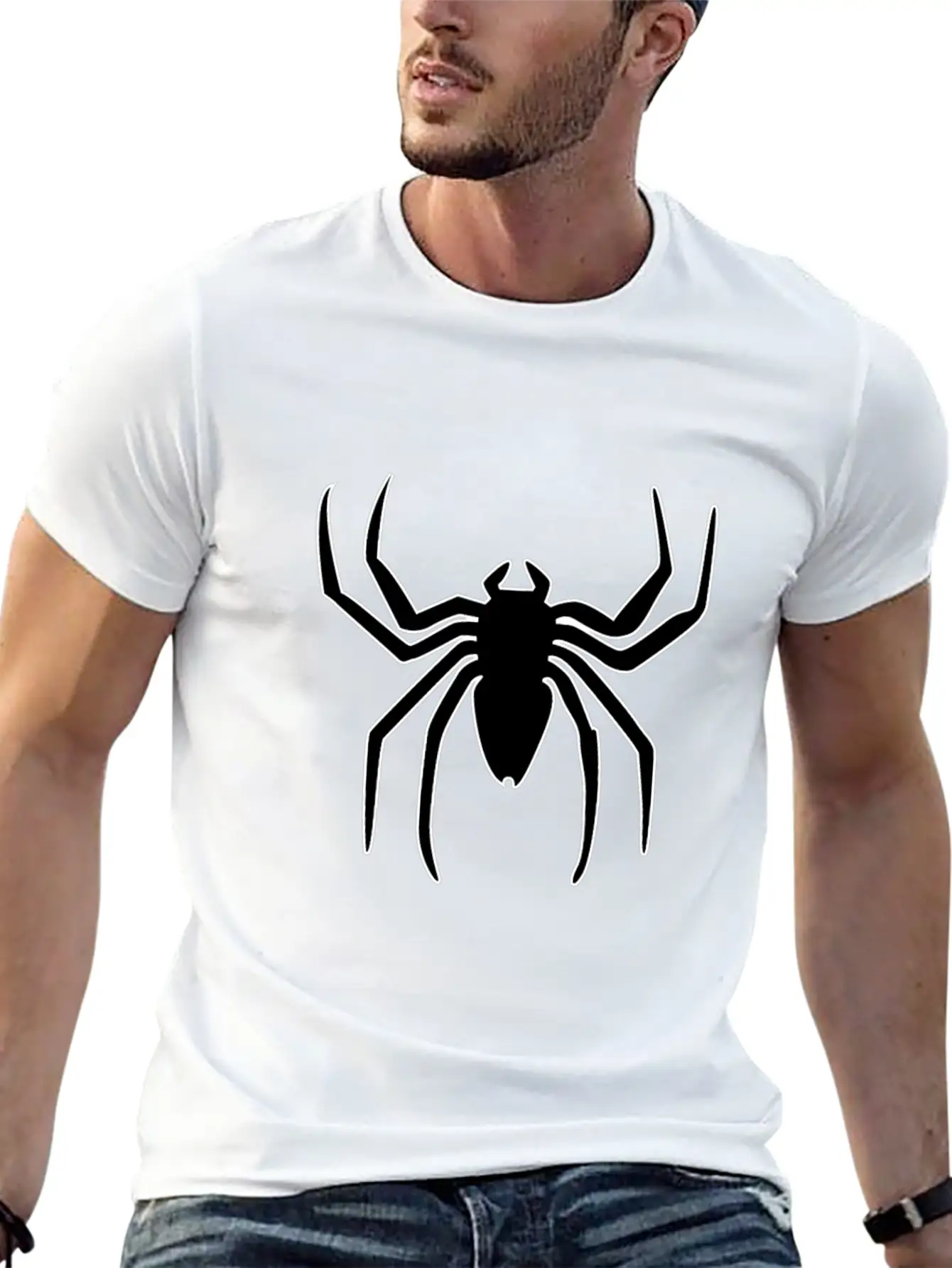 Spider Silhouette Man Logo Hero Gift Idea Unisex Short Sleeve Soft Cotton T-Shirt – Casual Everyday Wear