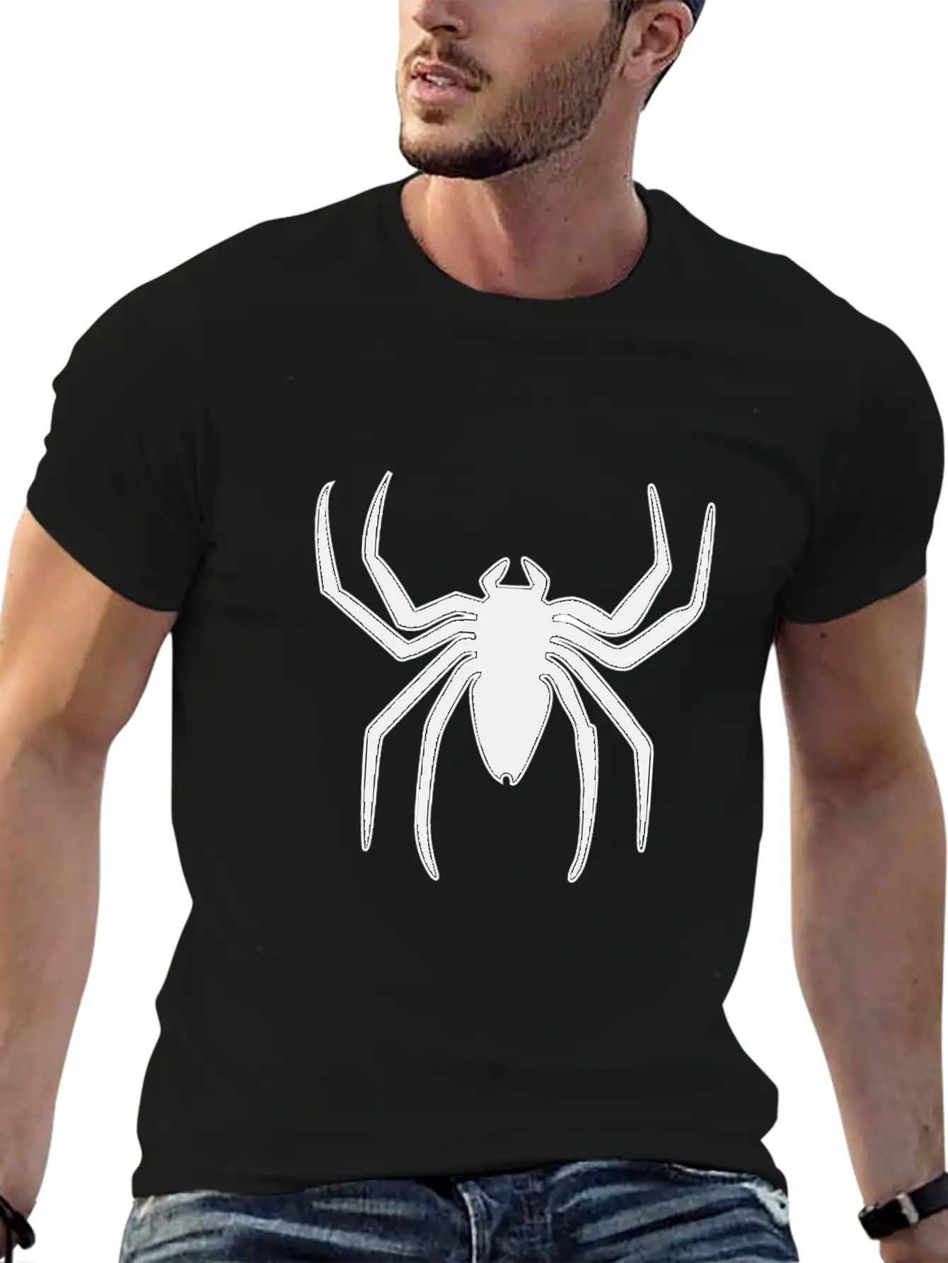 Spider Silhouette Man Logo Hero Gift Idea Unisex Short Sleeve Soft Cotton T-Shirt – Casual Everyday Wear