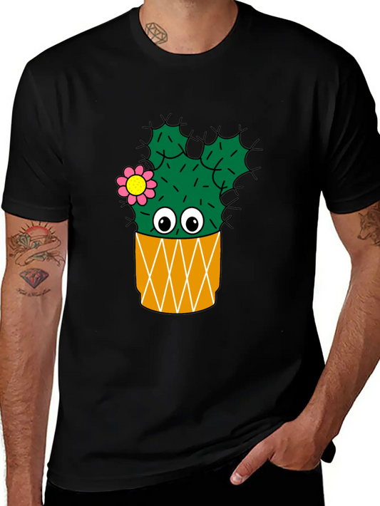 Spiky Cactus With Cute Flower Essential Unisex Summer Tee – Soft Cotton Casual Fit