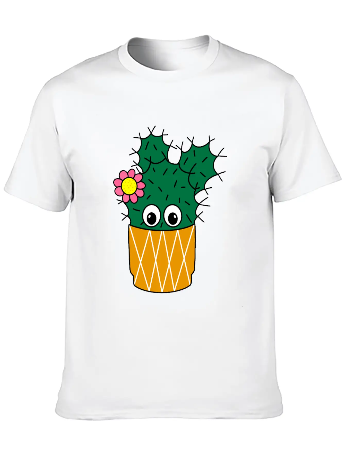 Spiky Cactus With Cute Flower Essential Unisex Summer Tee – Soft Cotton Casual Fit