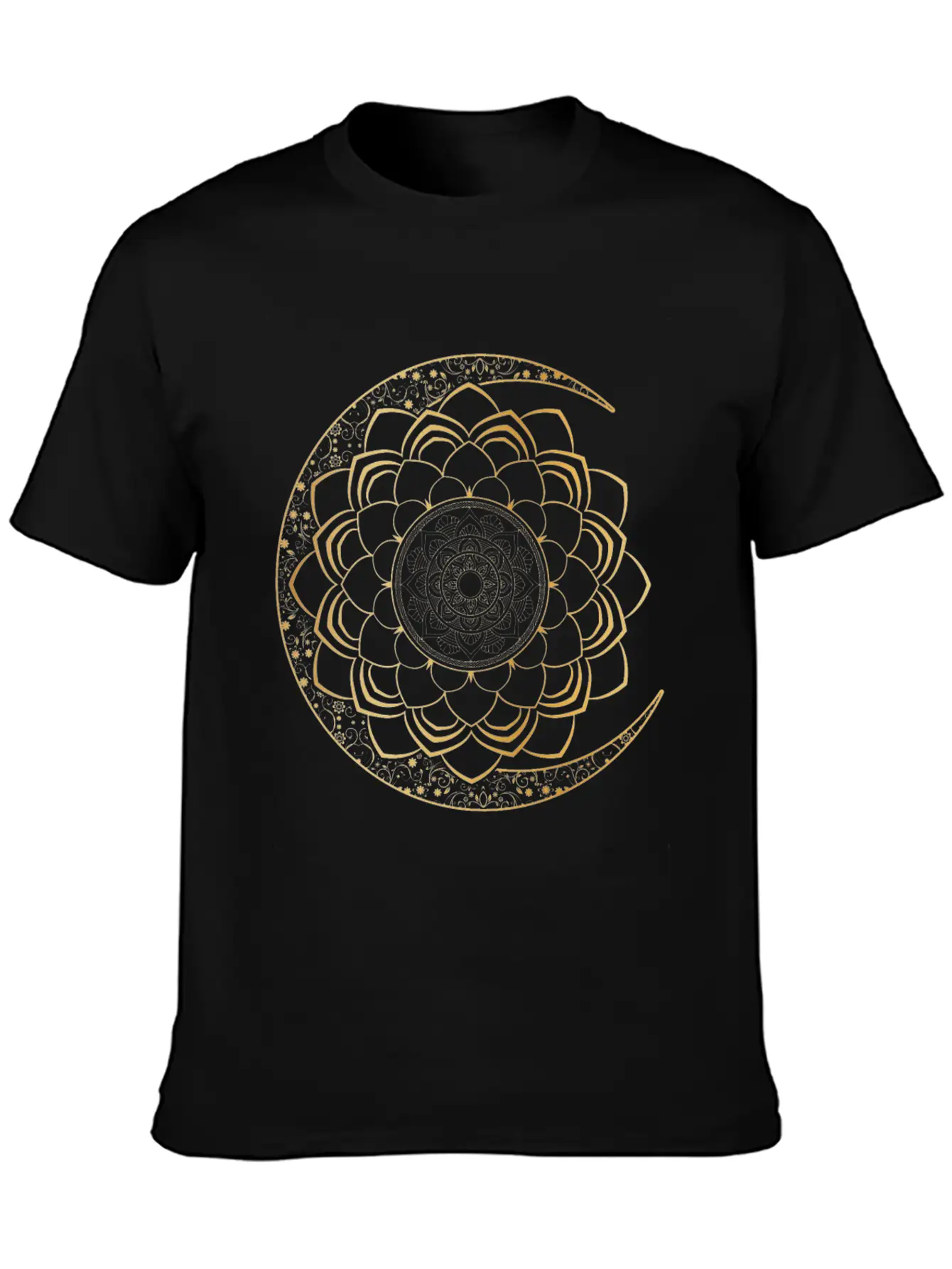 Spiritual Moon Mandala Lotus Luna Art Unisex Short Sleeve Soft Cotton T-Shirt – Casual Everyday Wear
