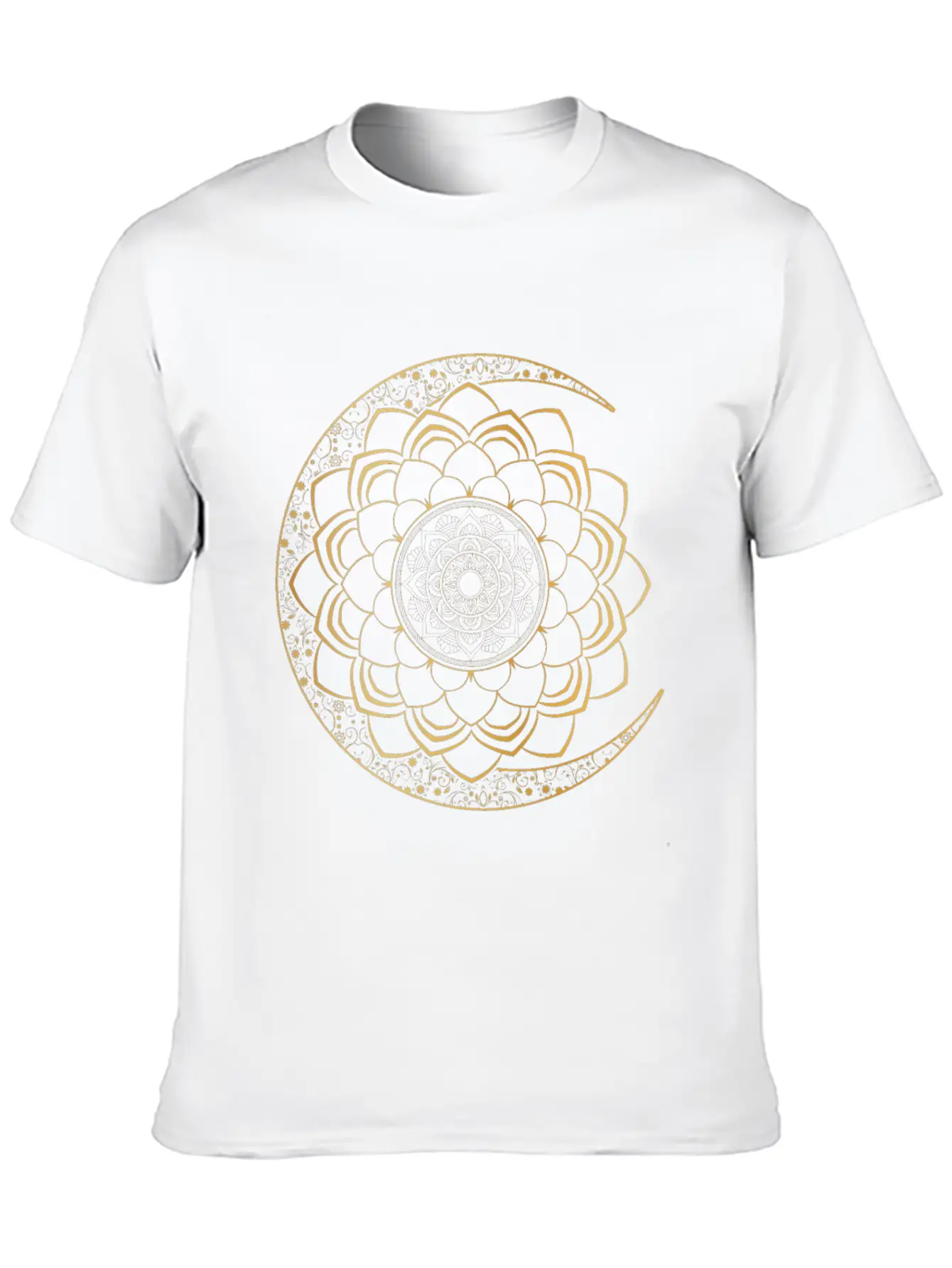 Spiritual Moon Mandala Lotus Luna Art Unisex Short Sleeve Soft Cotton T-Shirt – Casual Everyday Wear
