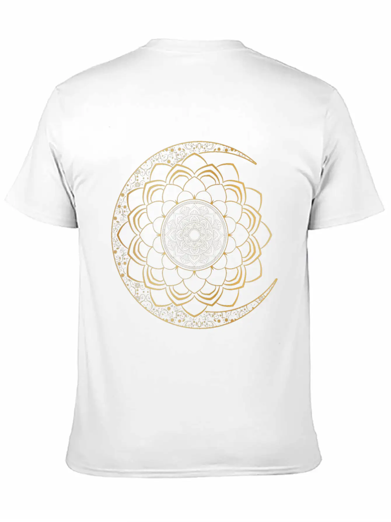 Spiritual Moon Mandala Lotus Luna Art Unisex Short Sleeve Soft Cotton T-Shirt – Casual Everyday Wear