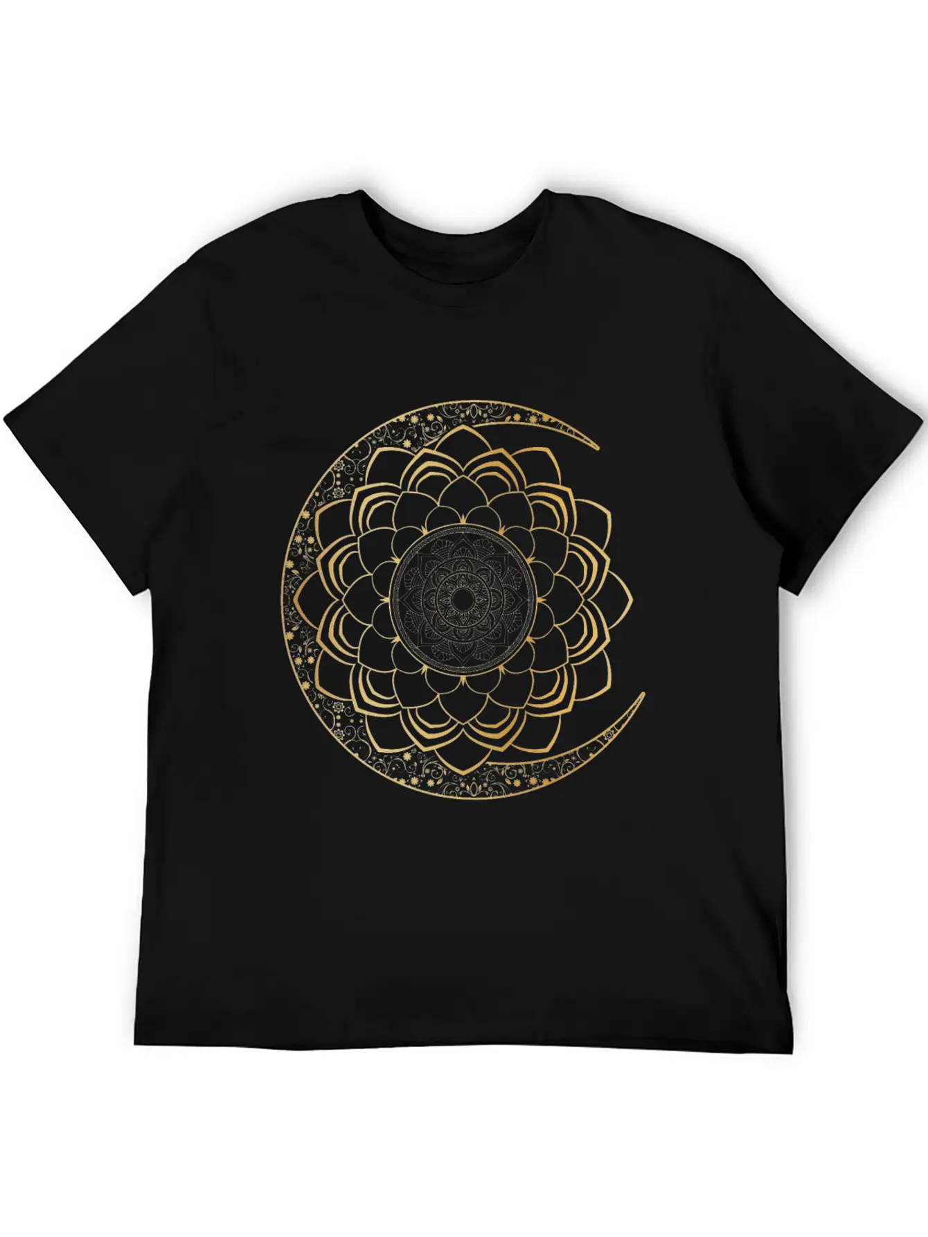 Spiritual Moon Mandala Lotus Luna Art Unisex Short Sleeve Soft Cotton T-Shirt – Casual Everyday Wear