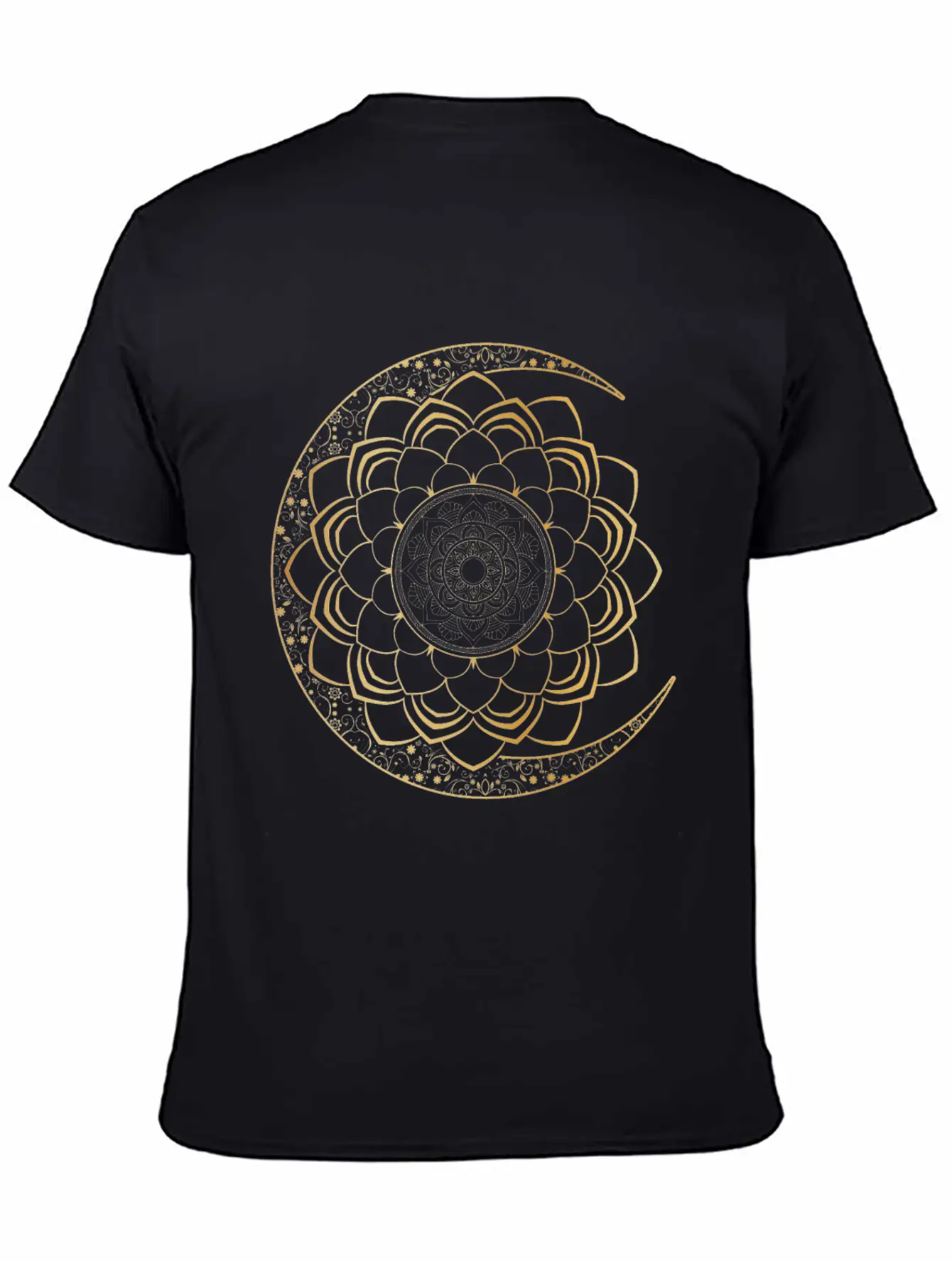 Spiritual Moon Mandala Lotus Luna Art Unisex Short Sleeve Soft Cotton T-Shirt – Casual Everyday Wear