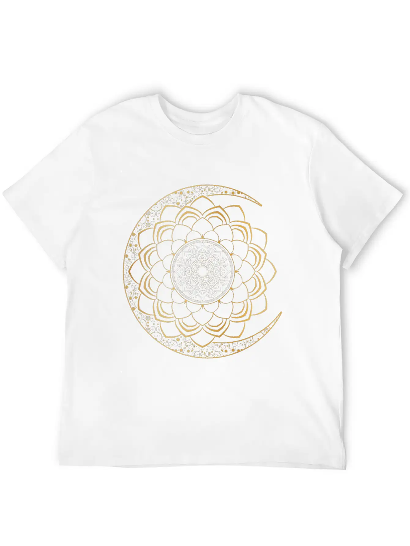 Spiritual Moon Mandala Lotus Luna Art Unisex Short Sleeve Soft Cotton T-Shirt – Casual Everyday Wear