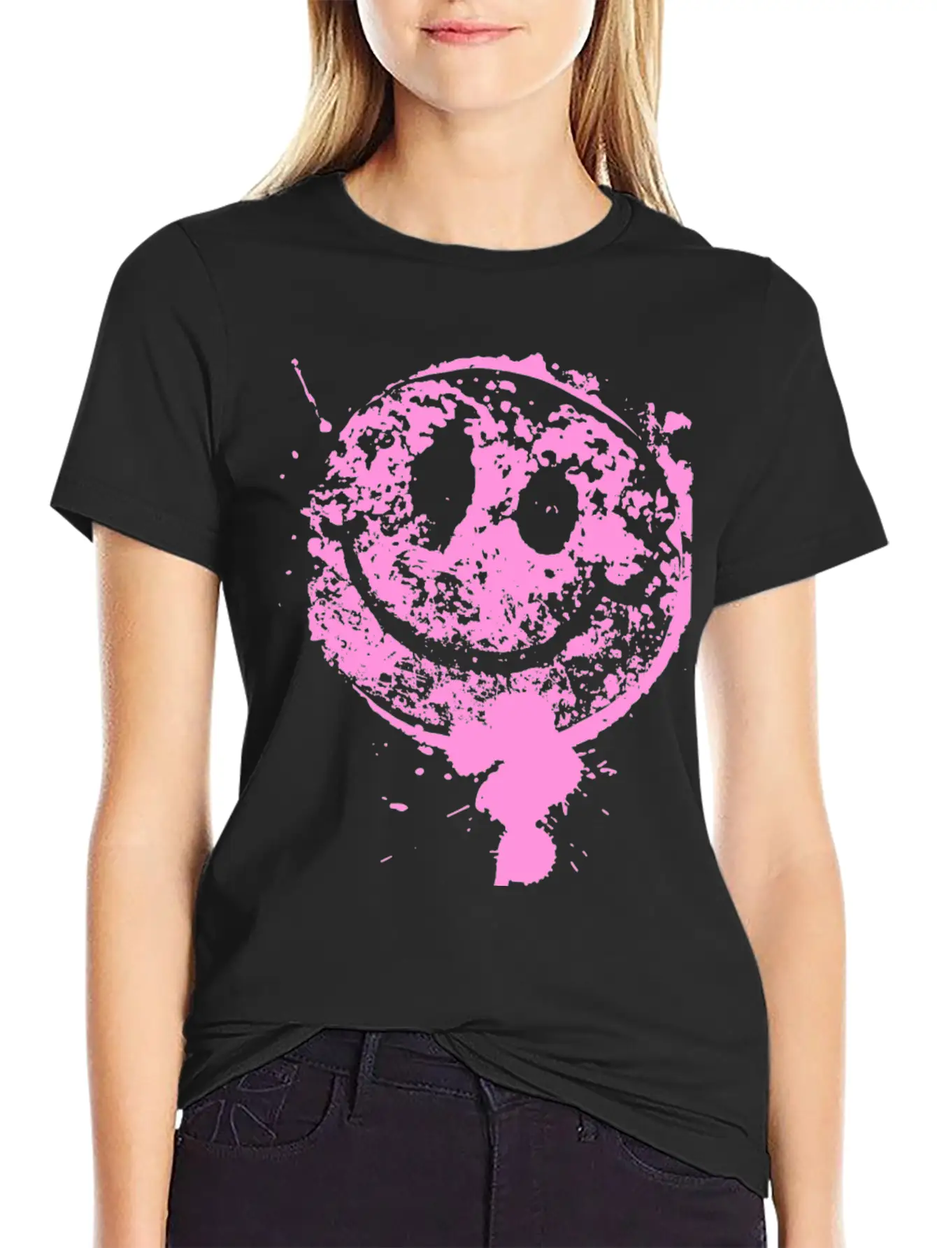 Splatter Smile Stylish Everyday T-Shirt – Unisex Basic Cotton Tee