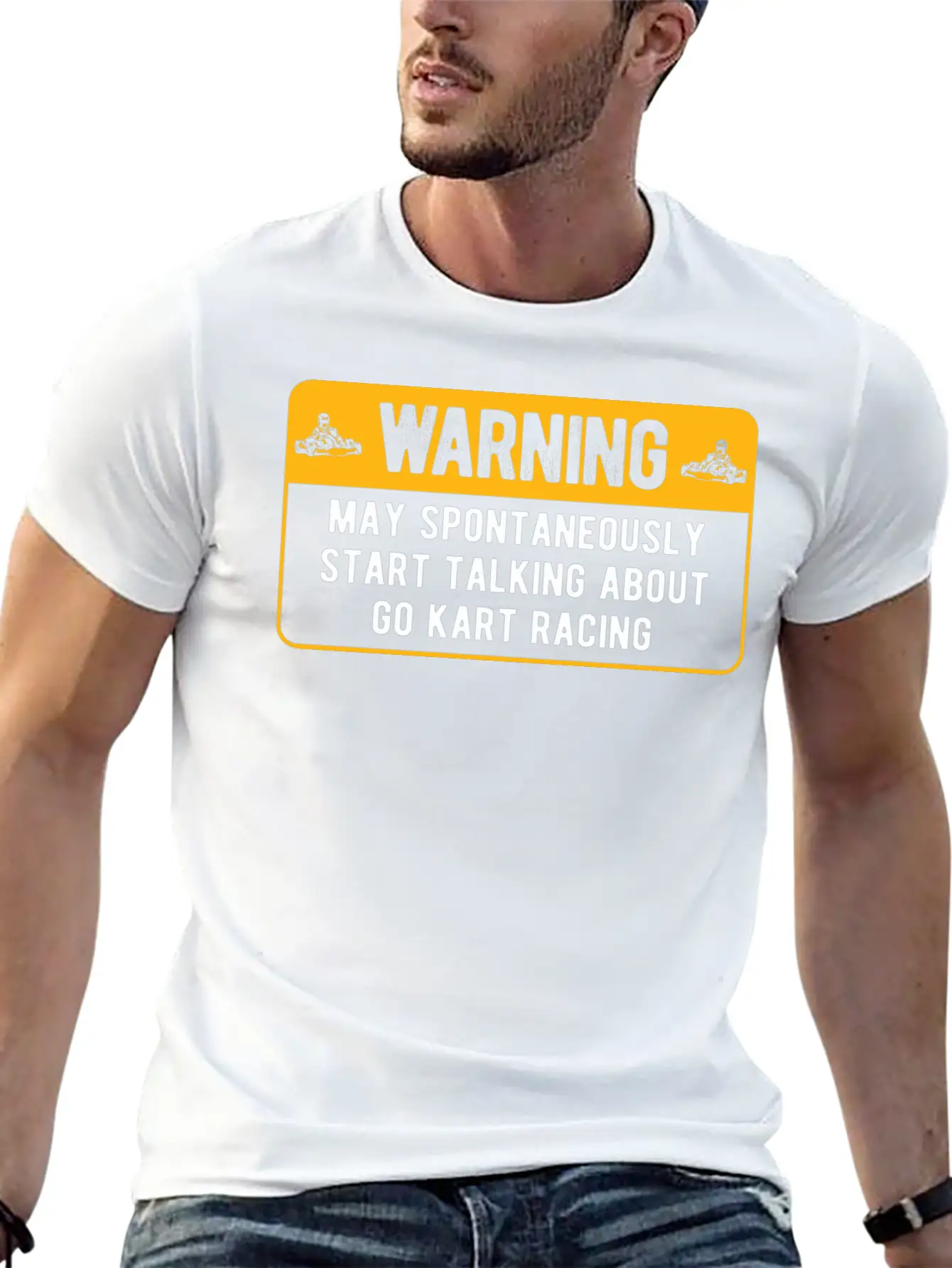Spontaneously Start Talking Karting Go Kart Racing Unisex Short Sleeve Soft Cotton T-Shirt – Casual Everyday Wear