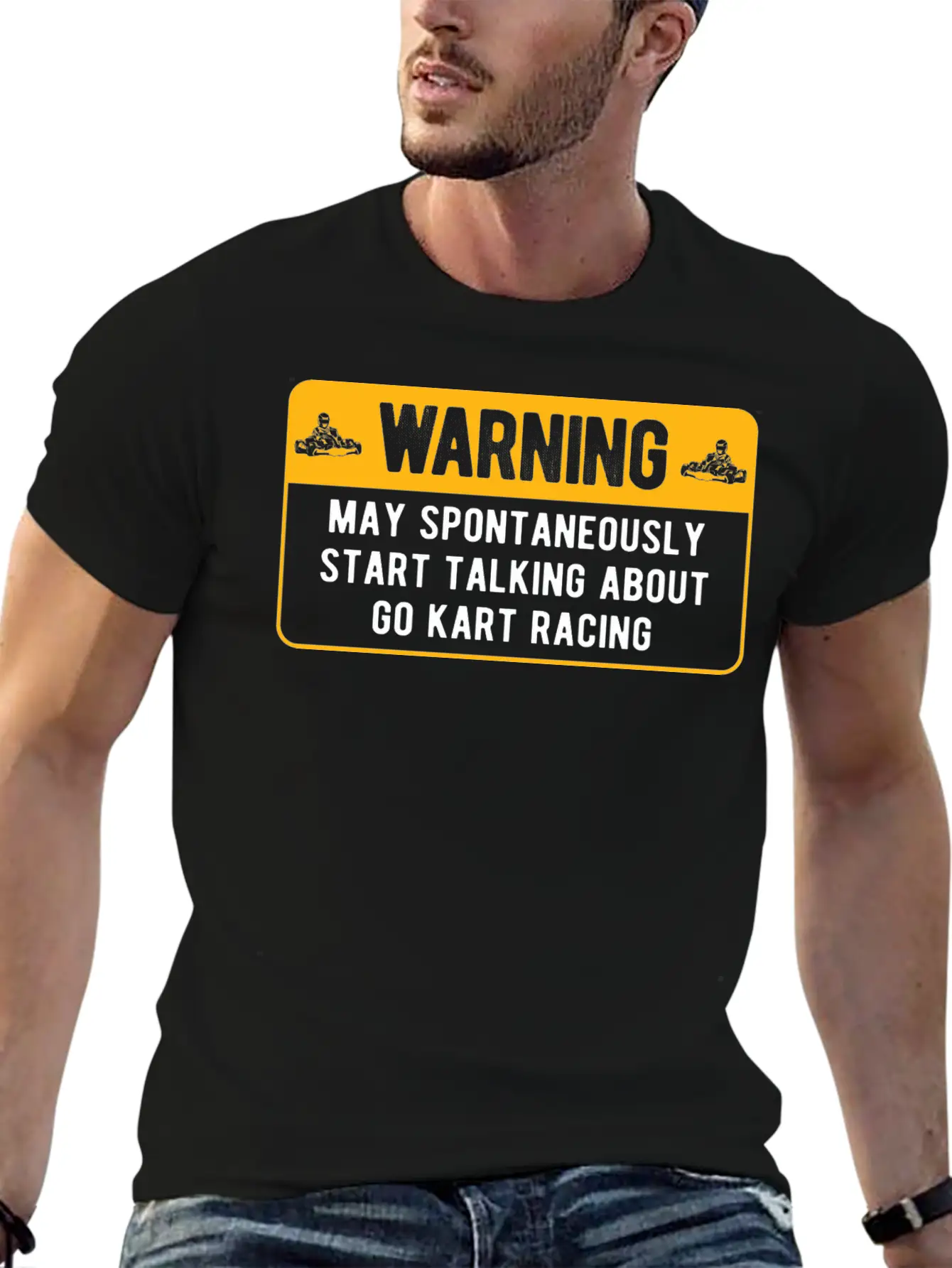 Spontaneously Start Talking Karting Go Kart Racing Unisex Short Sleeve Soft Cotton T-Shirt – Casual Everyday Wear