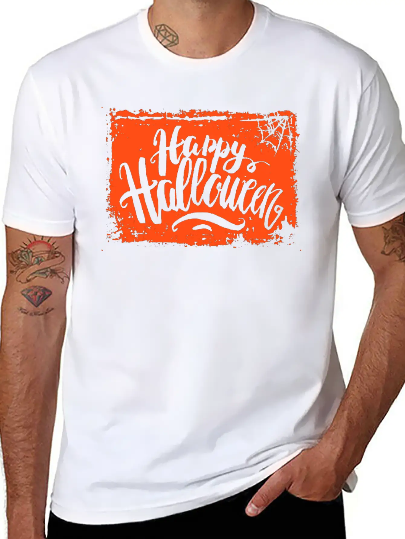 Spooky Grunge Happy Halloween Stylish Everyday T-Shirt – Unisex Basic Cotton Tee