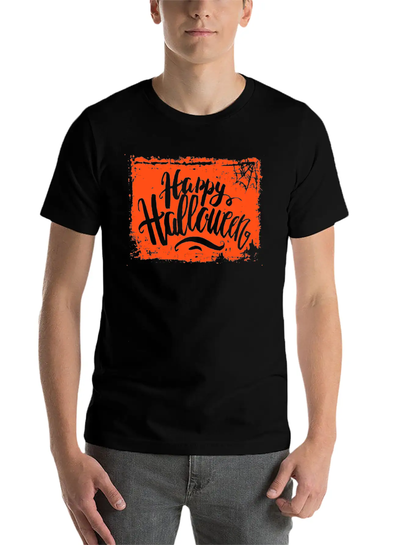 Spooky Grunge Happy Halloween Stylish Everyday T-Shirt – Unisex Basic Cotton Tee