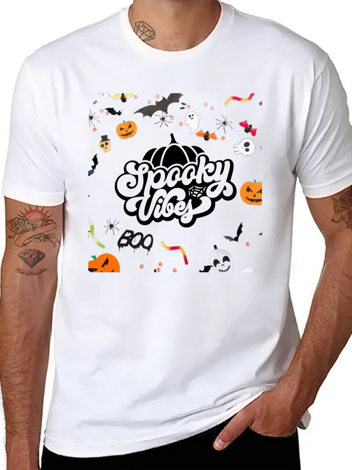 Spooky Vibes Halloween Time Essential Unisex Summer Tee – Soft Cotton Casual Fit