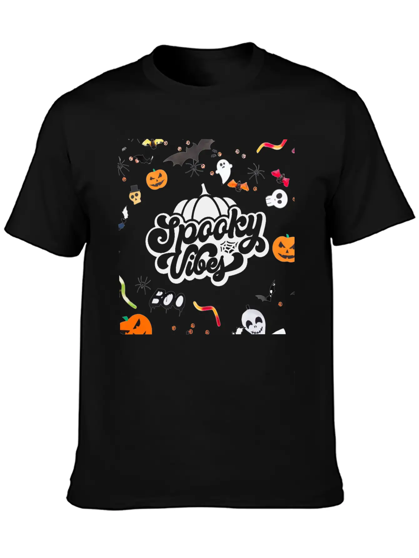 Spooky Vibes Halloween Time Essential Unisex Summer Tee – Soft Cotton Casual Fit