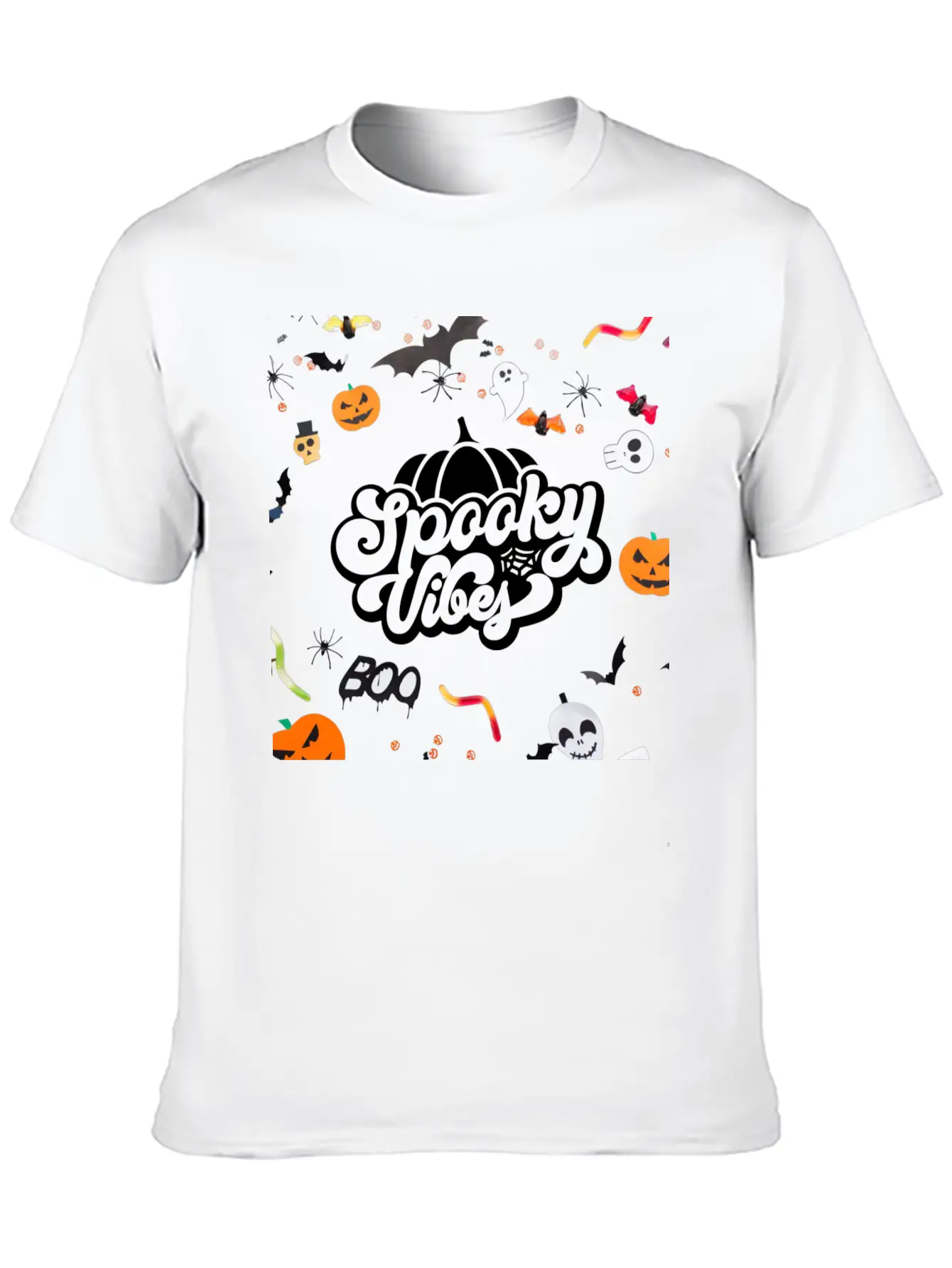 Spooky Vibes Halloween Time Essential Unisex Summer Tee – Soft Cotton Casual Fit