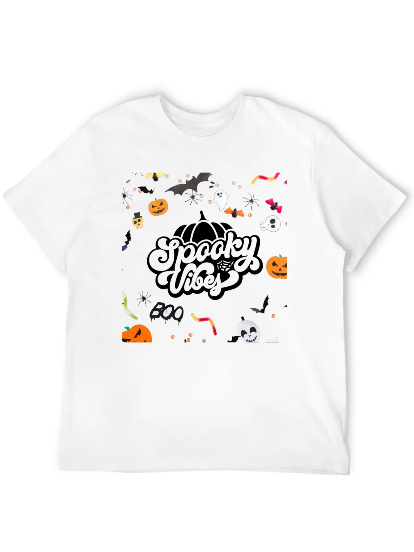Spooky Vibes Halloween Time Essential Unisex Summer Tee – Soft Cotton Casual Fit