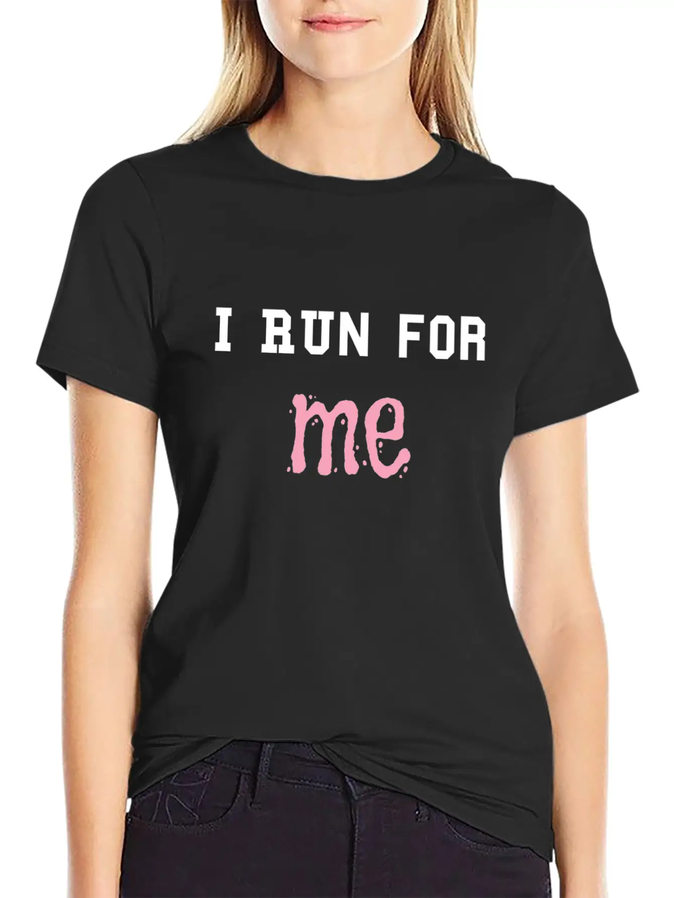 Spory T-shirt With "I Run For Me" Quote Timeless Short Sleeve Tee – Comfy And Minimalist Design