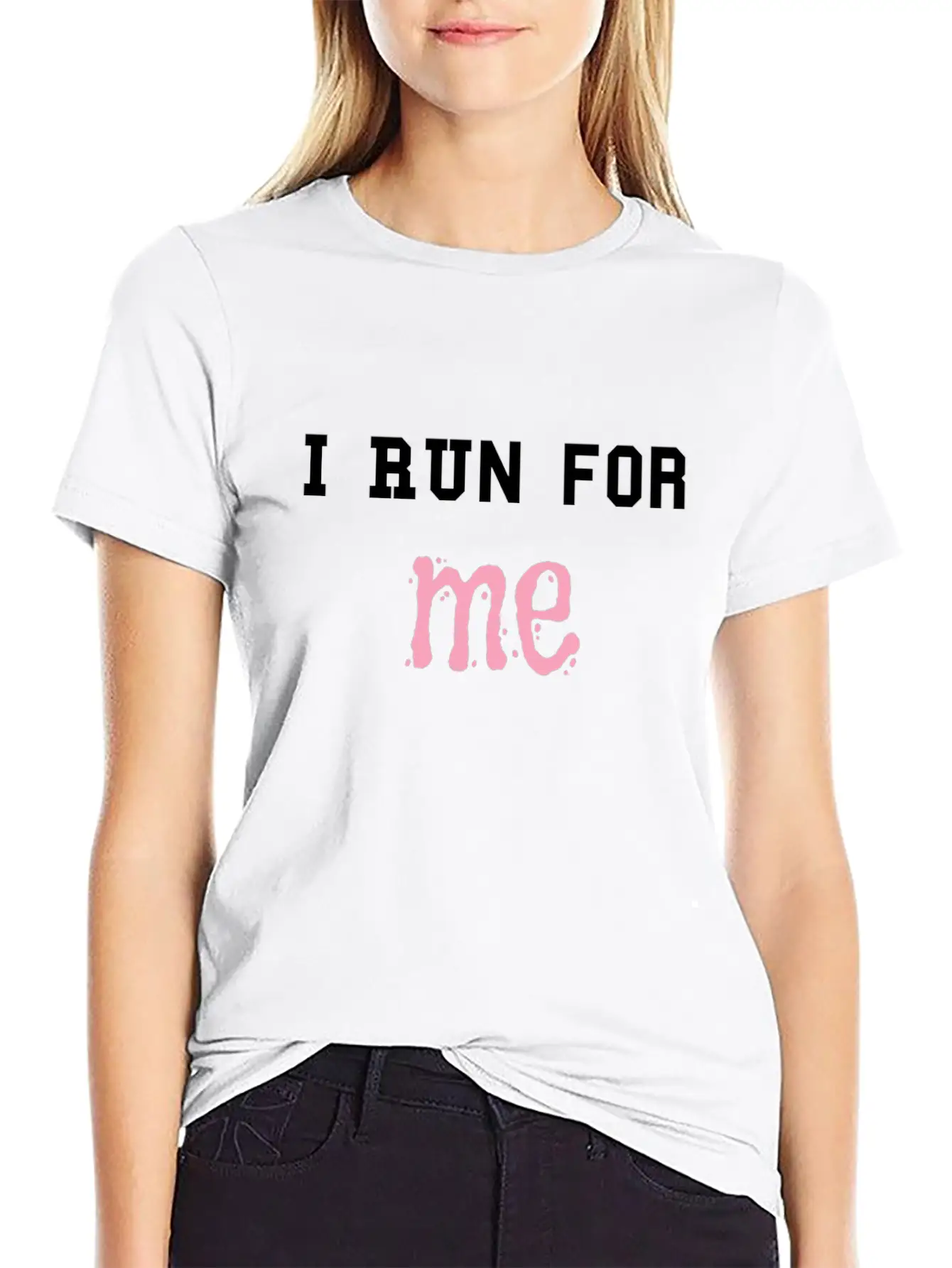 Spory T-shirt With "I Run For Me" Quote Timeless Short Sleeve Tee – Comfy And Minimalist Design