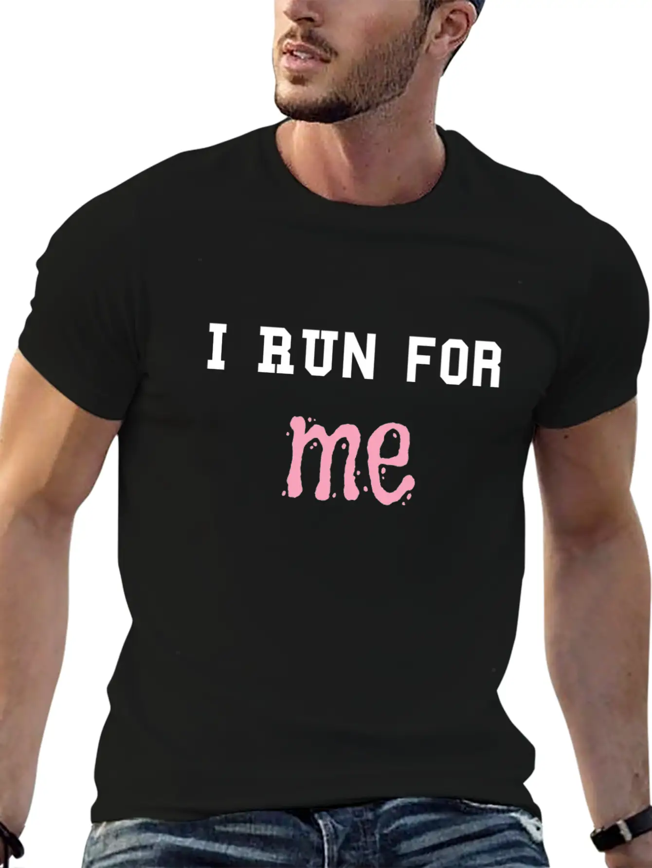 Spory T-shirt With "I Run For Me" Quote Timeless Short Sleeve Tee – Comfy And Minimalist Design