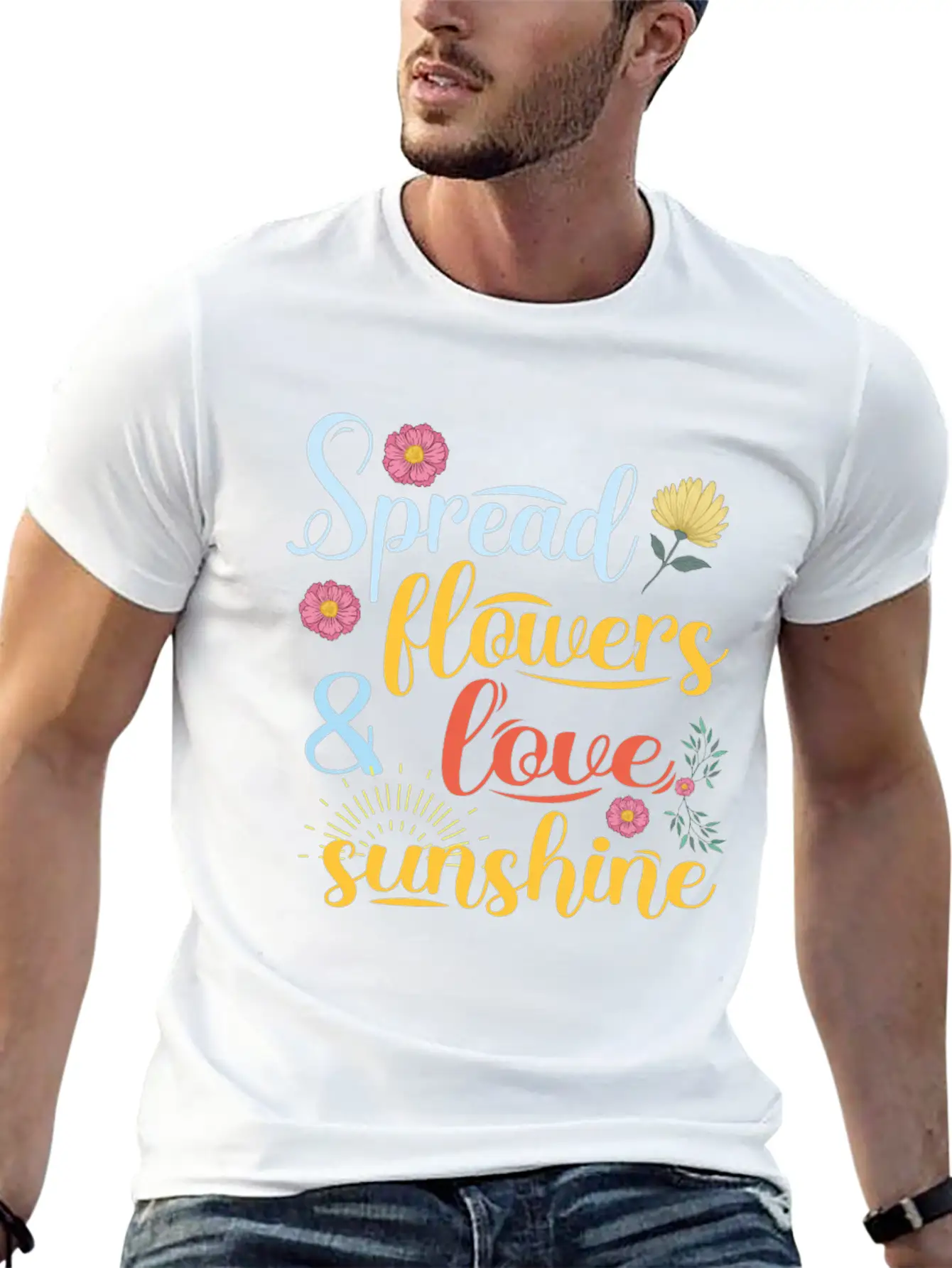 Spread Flowers Flowers And Love Basic Graphic T-Shirt – Daily Comfort In Soft Cotton