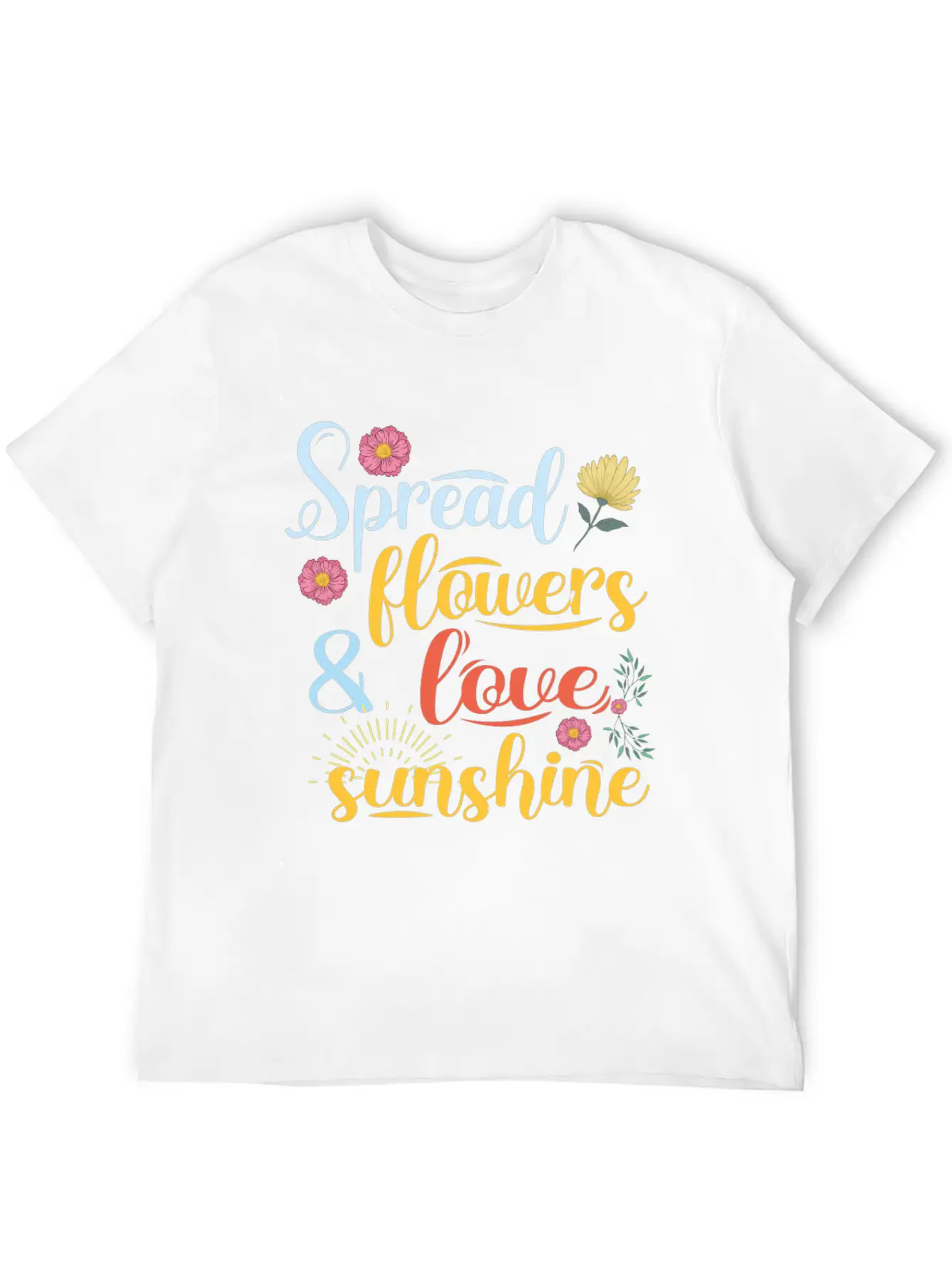 Spread Flowers Flowers And Love Basic Graphic T-Shirt – Daily Comfort In Soft Cotton