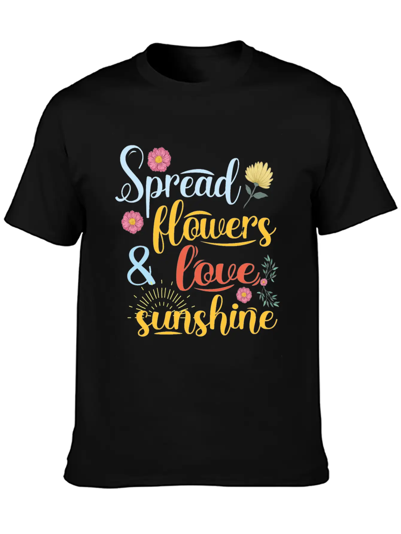 Spread Flowers Flowers And Love Basic Graphic T-Shirt – Daily Comfort In Soft Cotton