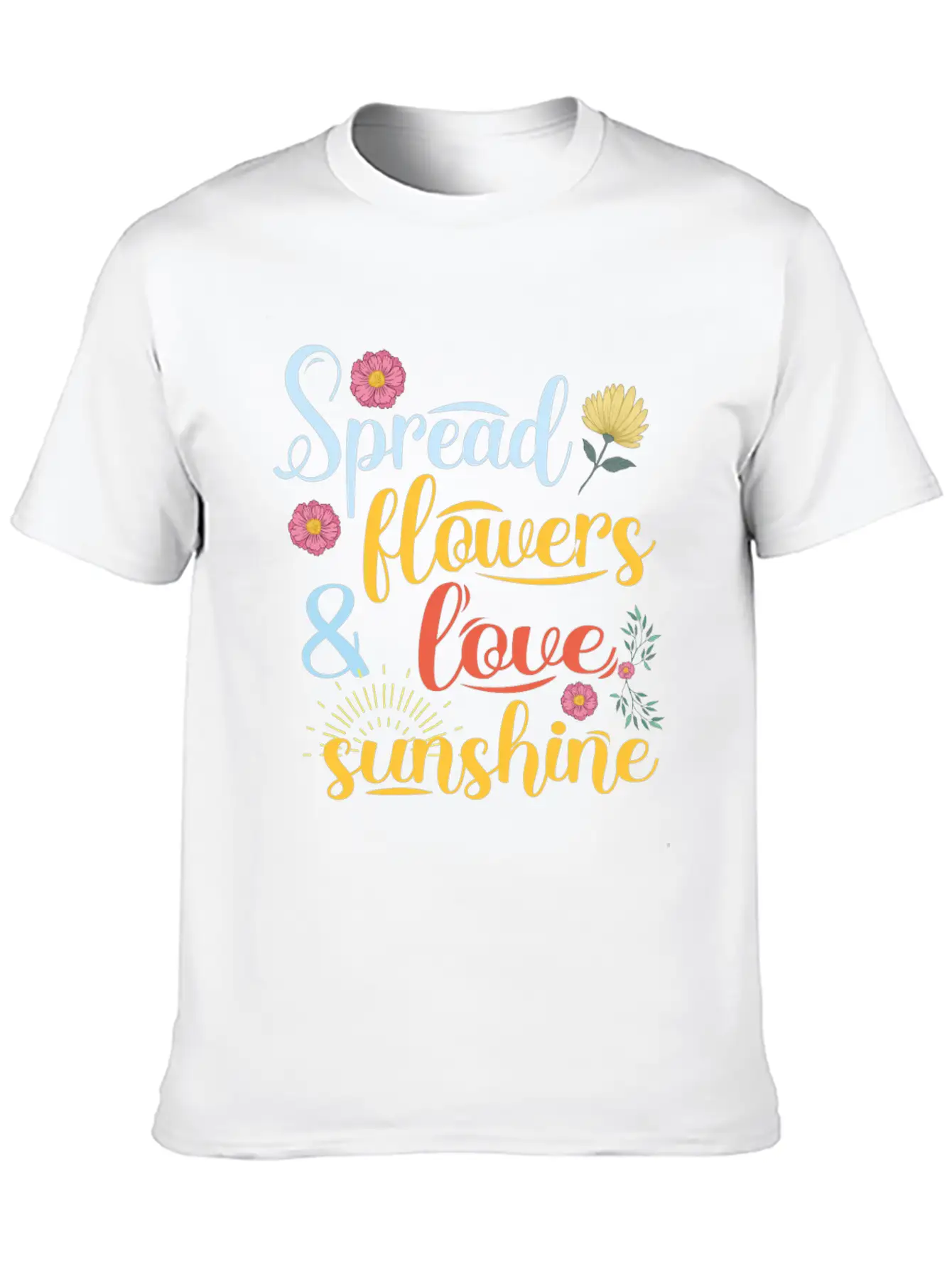 Spread Flowers Flowers And Love Basic Graphic T-Shirt – Daily Comfort In Soft Cotton