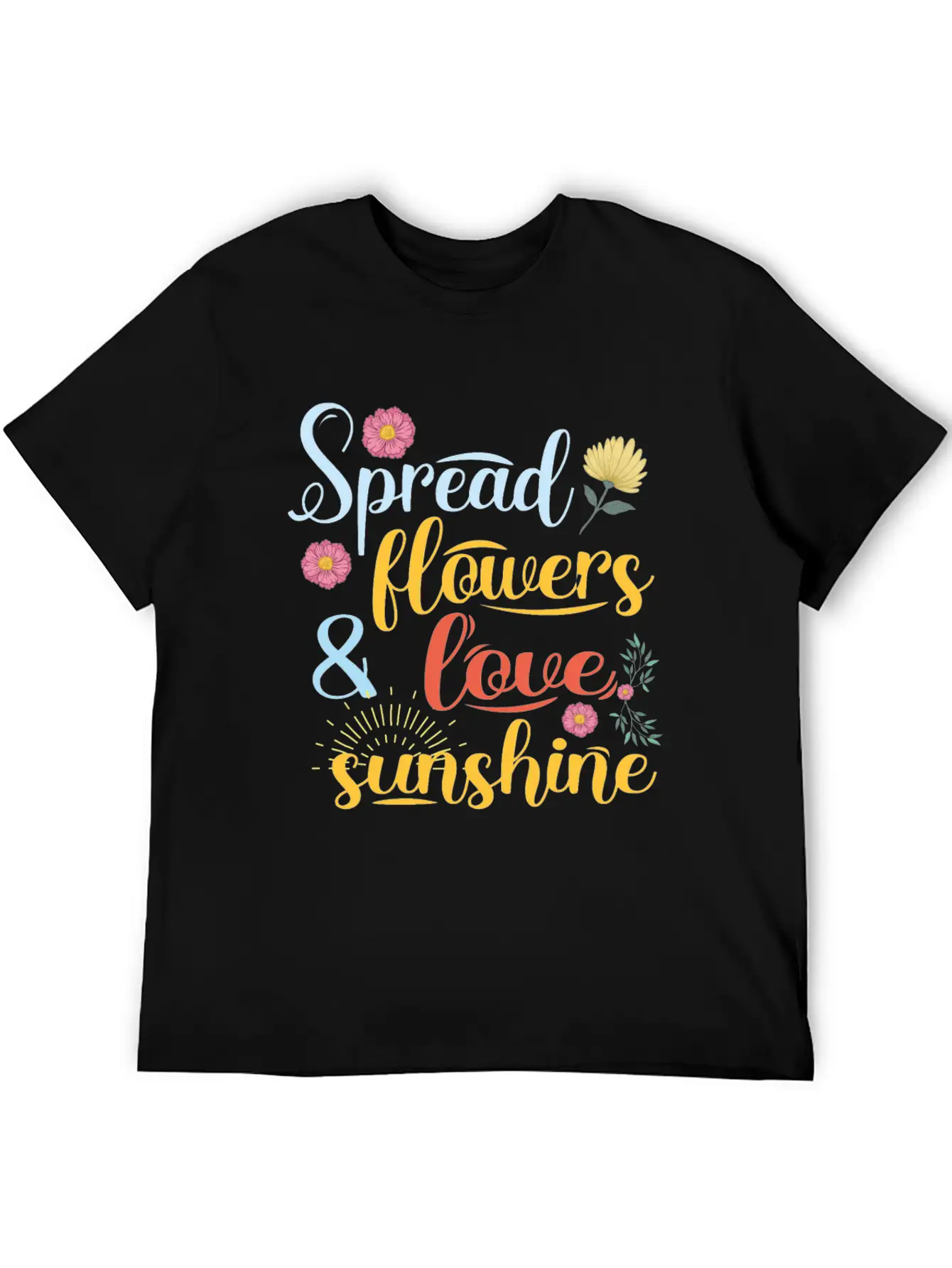 Spread Flowers Flowers And Love Basic Graphic T-Shirt – Daily Comfort In Soft Cotton