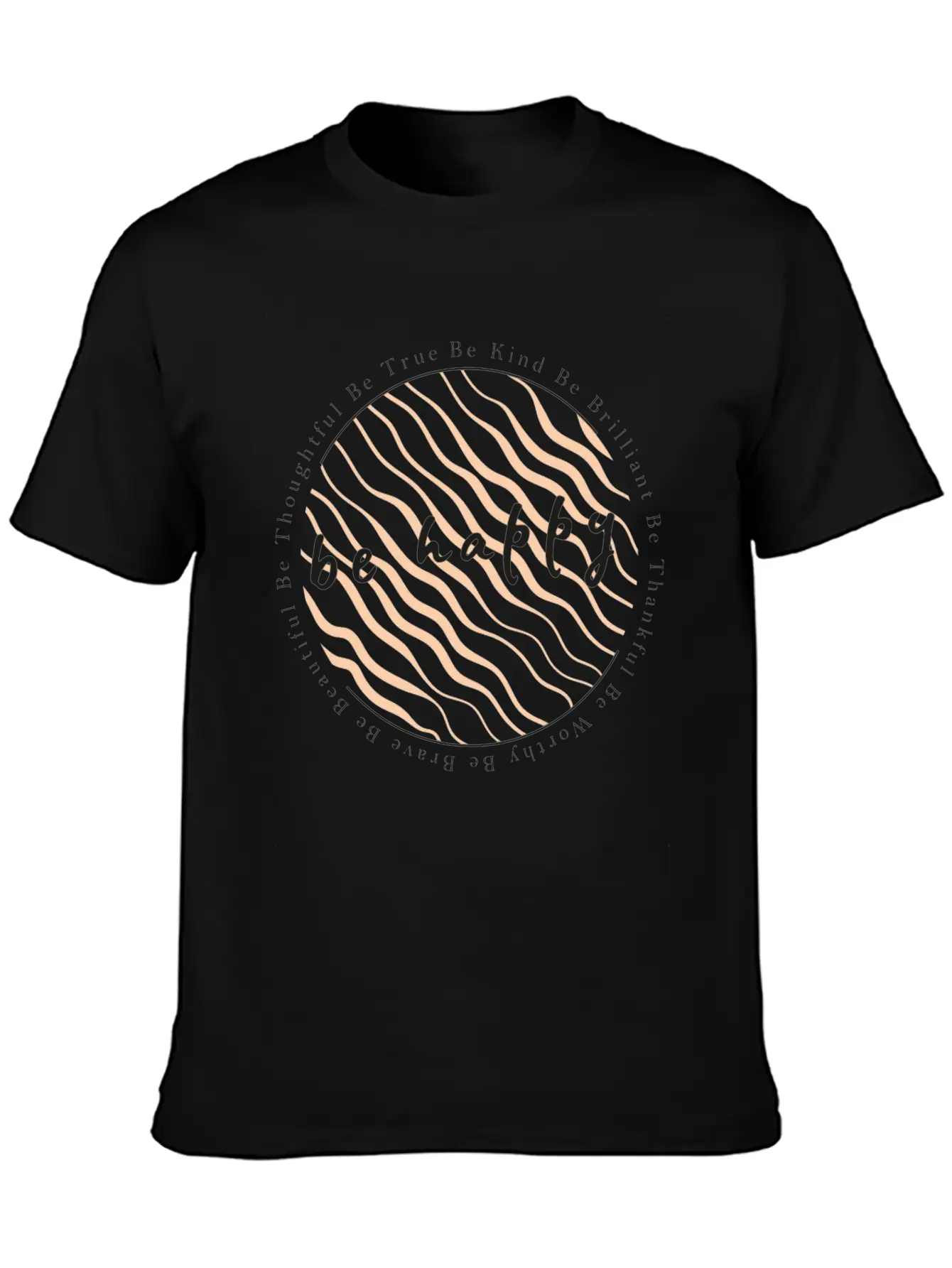 Spread Love And Positive Energy Be Brave Be Happy Timeless Short Sleeve Tee – Comfy And Minimalist Design