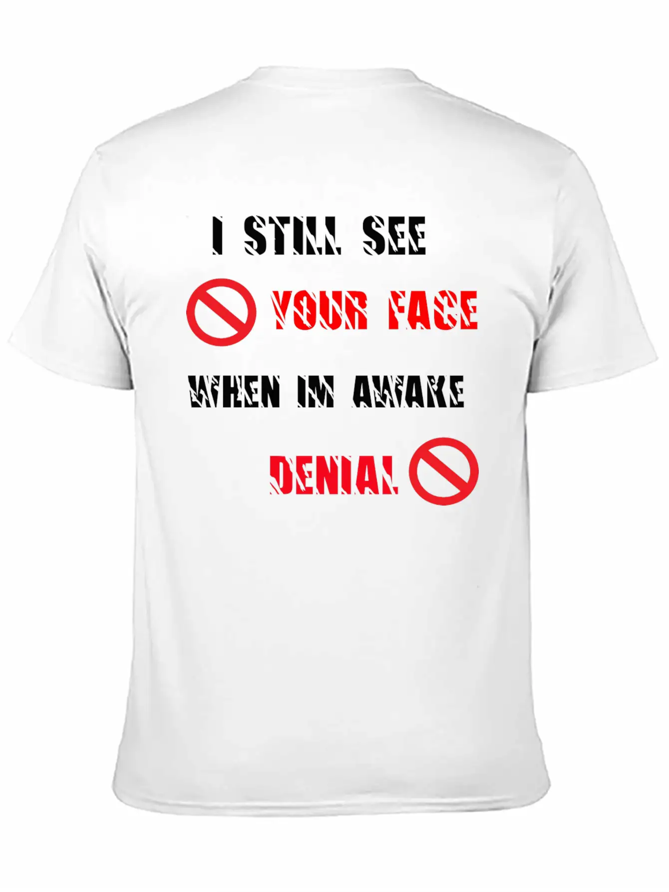 SPREADSHOP DENIAL Lyrics Copy Comfortable Minimalist Graphic Tee – Summer Style Essential