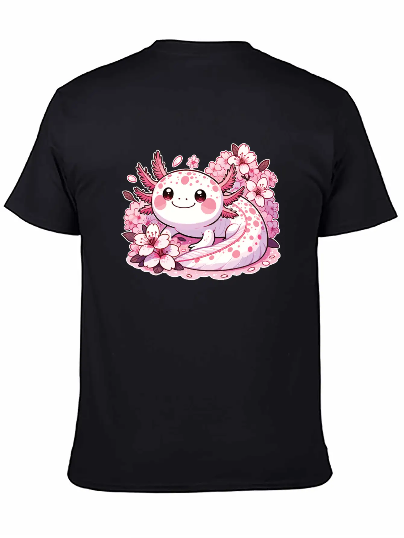 Spring Axolotl With Cherry Blossoms Sweet Spring Timeless Short Sleeve Tee – Comfy And Minimalist Design