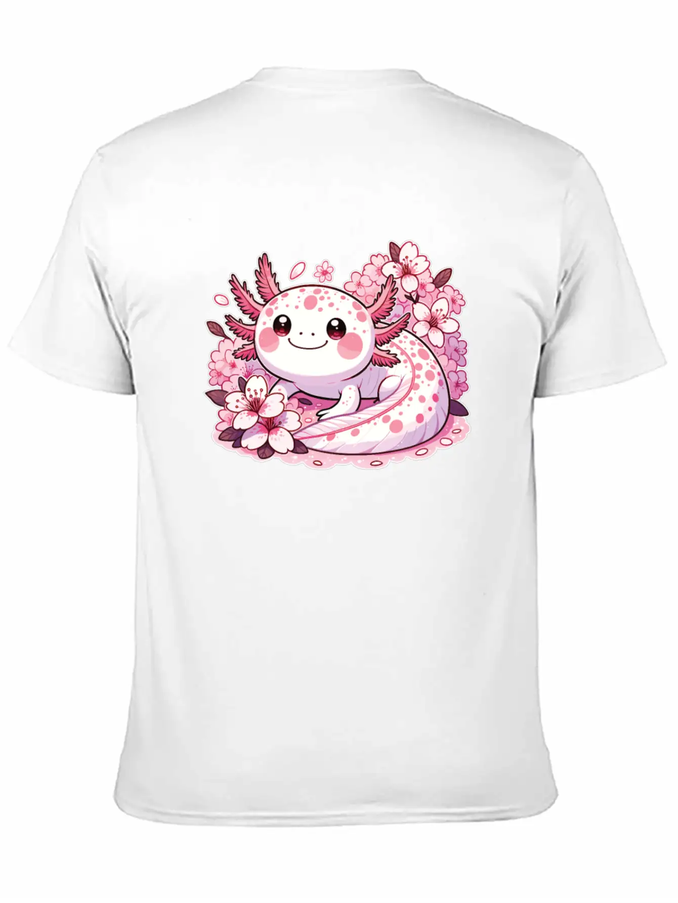 Spring Axolotl With Cherry Blossoms Sweet Spring Timeless Short Sleeve Tee – Comfy And Minimalist Design