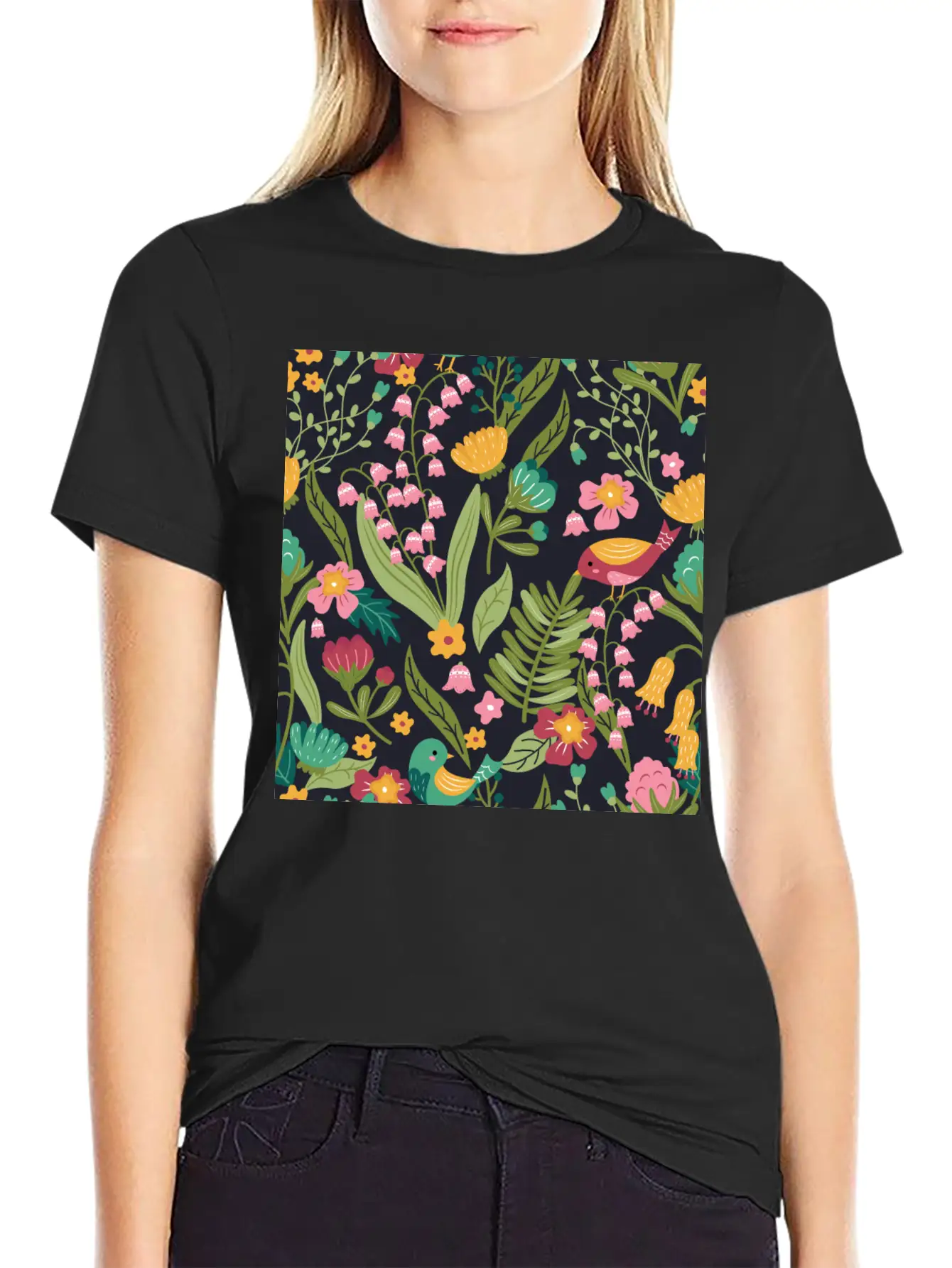 Spring Garden Patterns Stylish Everyday T-Shirt – Unisex Basic Cotton Tee