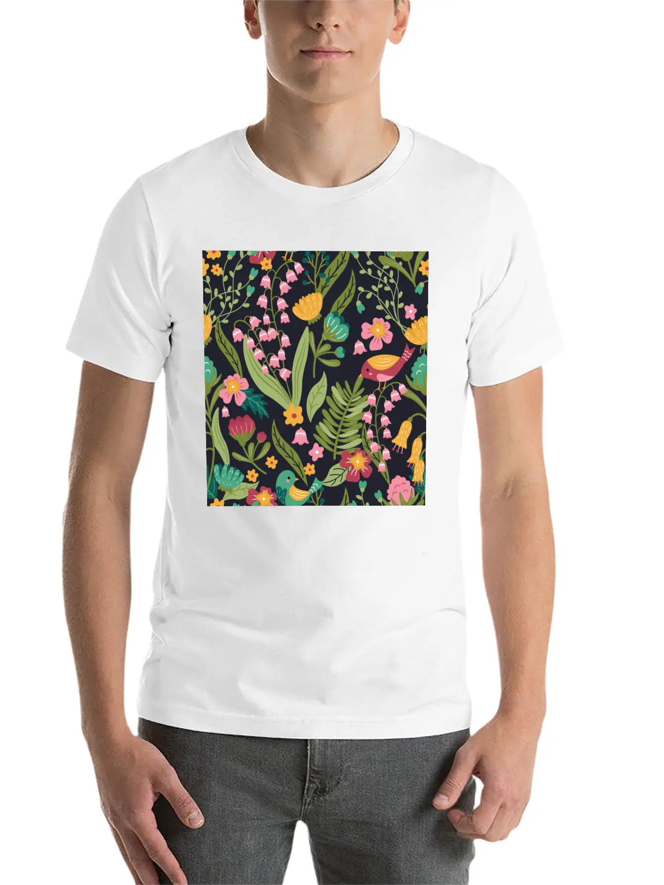 Spring Garden Patterns Stylish Everyday T-Shirt – Unisex Basic Cotton Tee