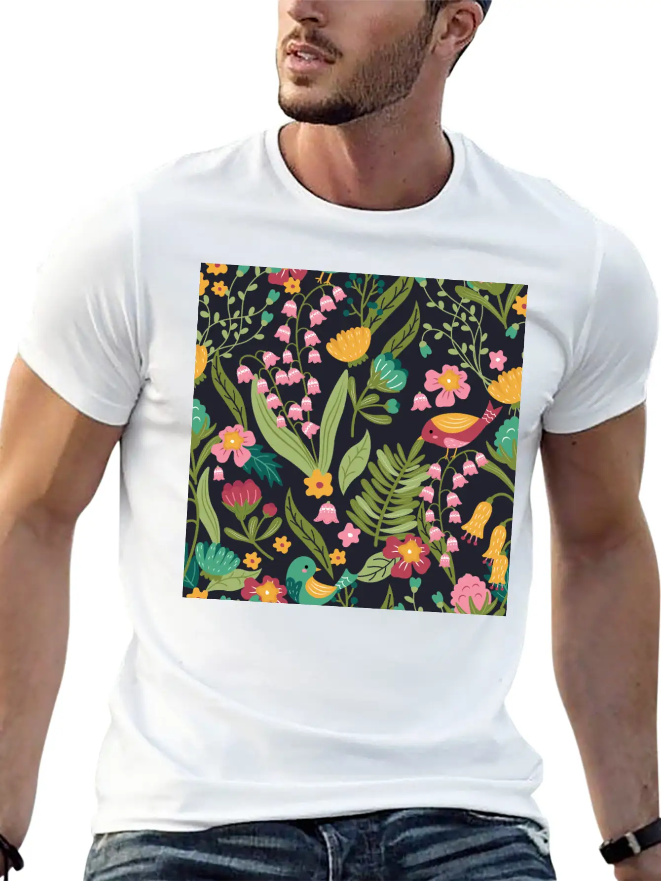 Spring Garden Patterns Stylish Everyday T-Shirt – Unisex Basic Cotton Tee