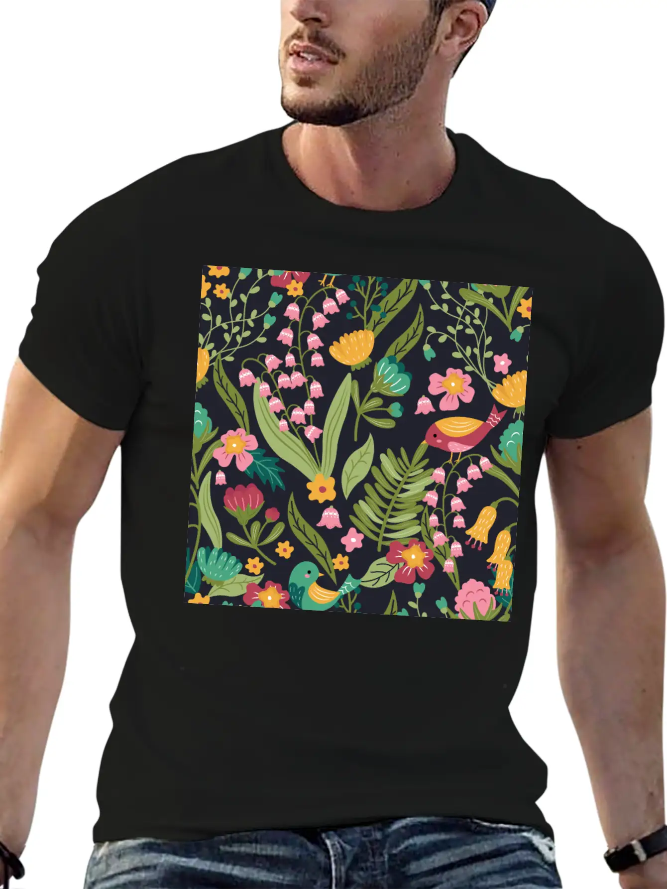 Spring Garden Patterns Stylish Everyday T-Shirt – Unisex Basic Cotton Tee