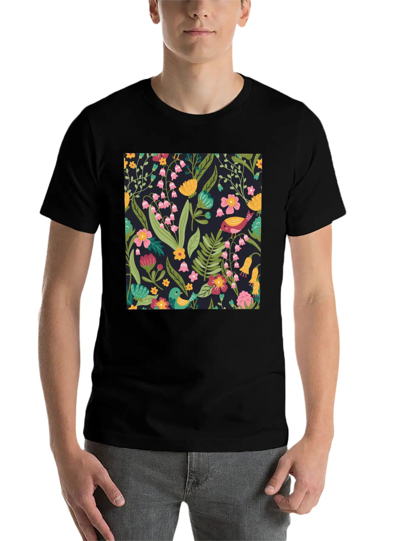 Spring Garden Patterns Stylish Everyday T-Shirt – Unisex Basic Cotton Tee