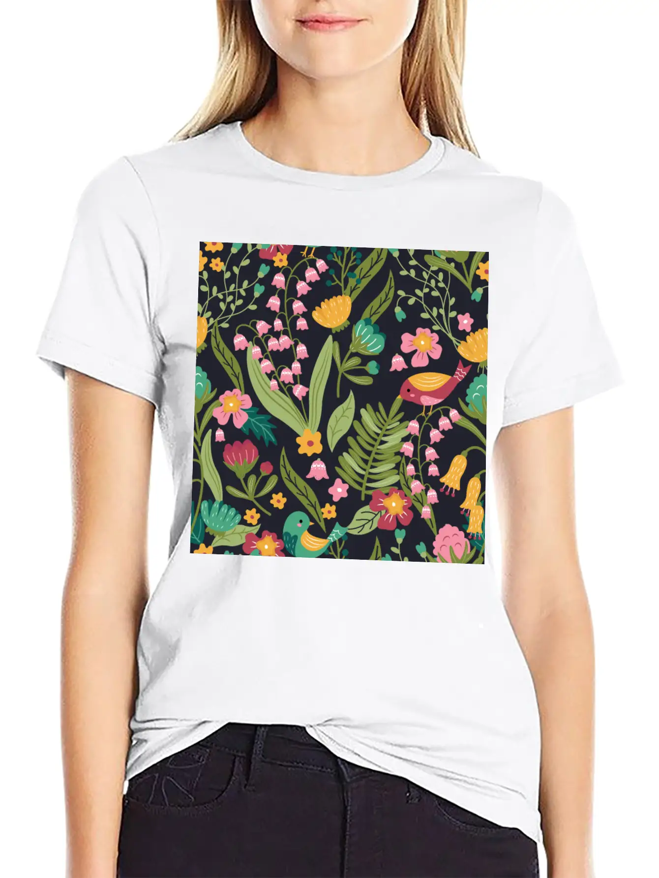 Spring Garden Patterns Stylish Everyday T-Shirt – Unisex Basic Cotton Tee