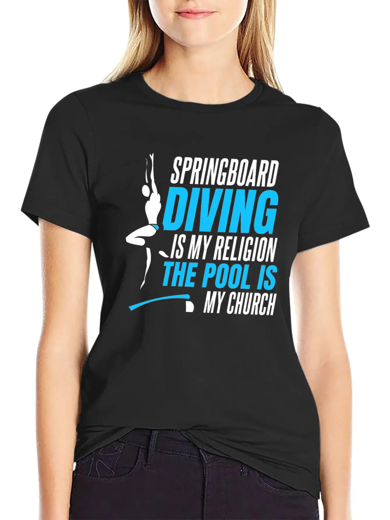 Springboard Diving Comfortable Minimalist Graphic Tee – Summer Style Essential