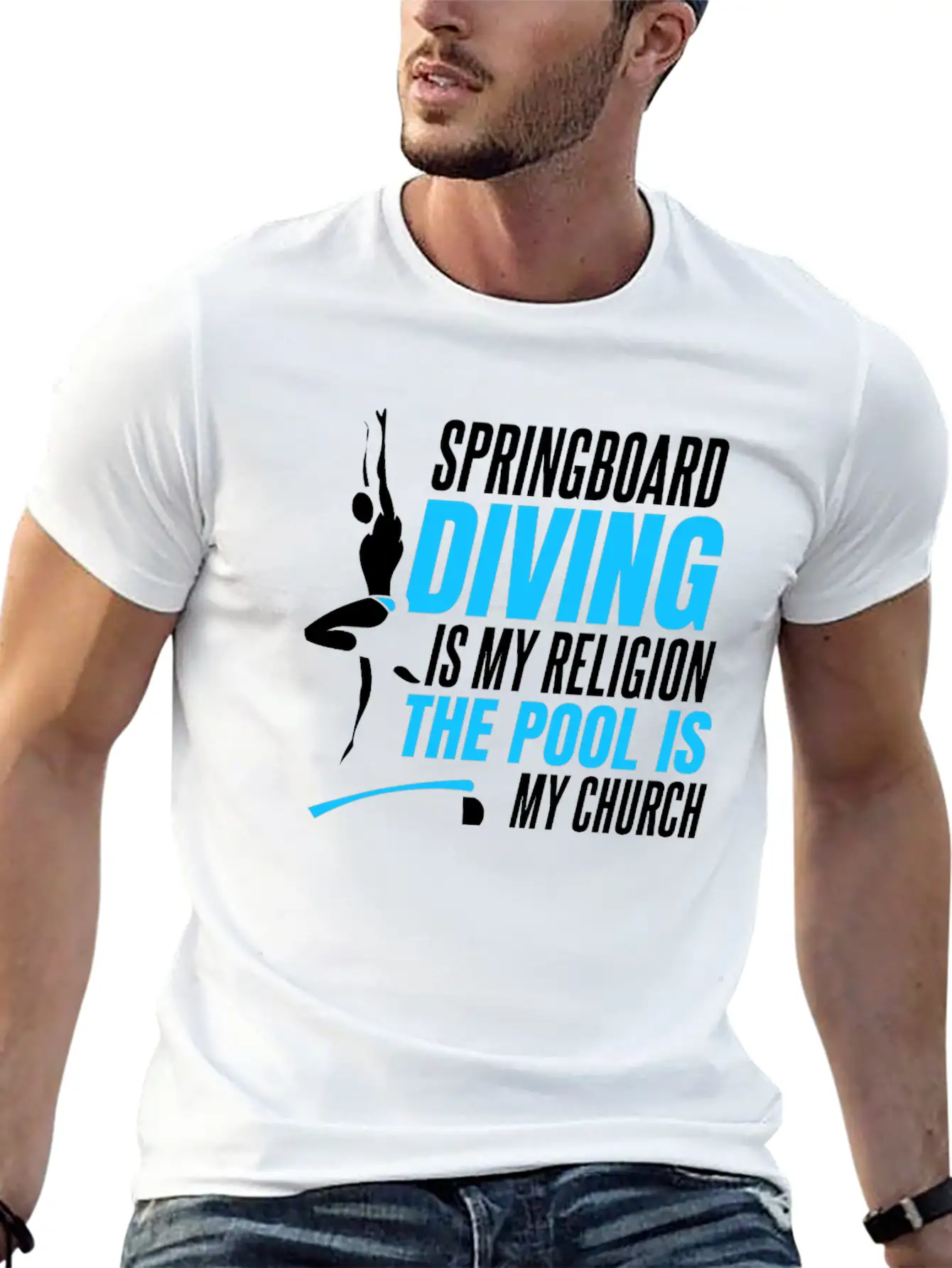 Springboard Diving Comfortable Minimalist Graphic Tee – Summer Style Essential