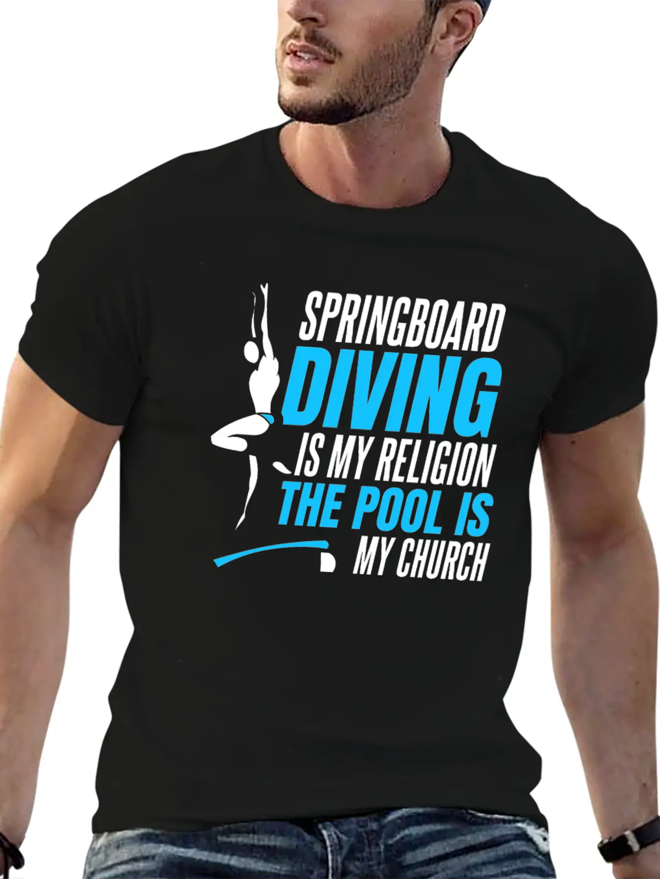 Springboard Diving Comfortable Minimalist Graphic Tee – Summer Style Essential