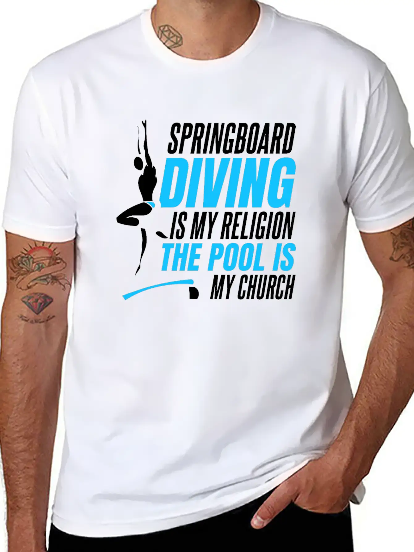 Springboard Diving Comfortable Minimalist Graphic Tee – Summer Style Essential