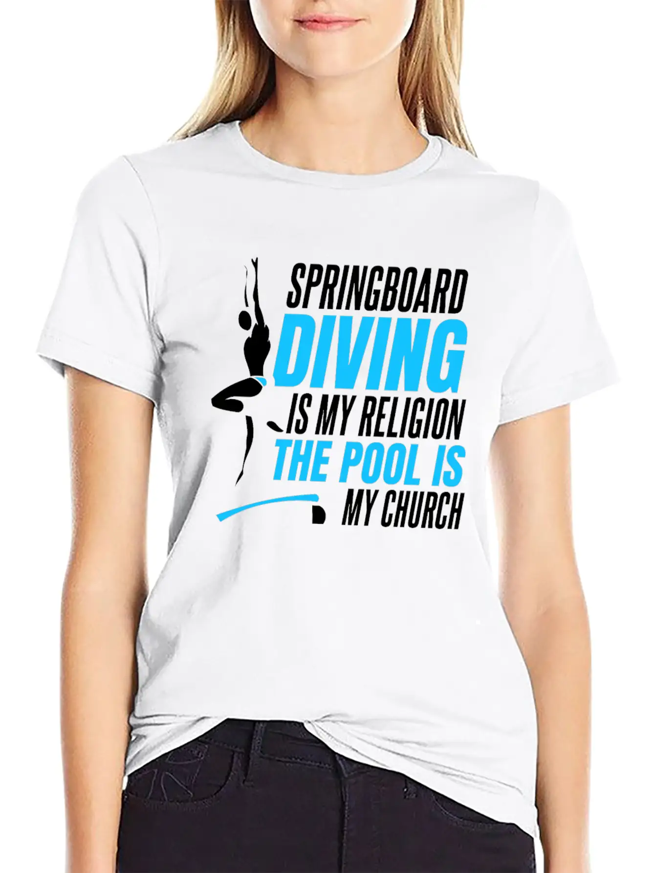 Springboard Diving Comfortable Minimalist Graphic Tee – Summer Style Essential
