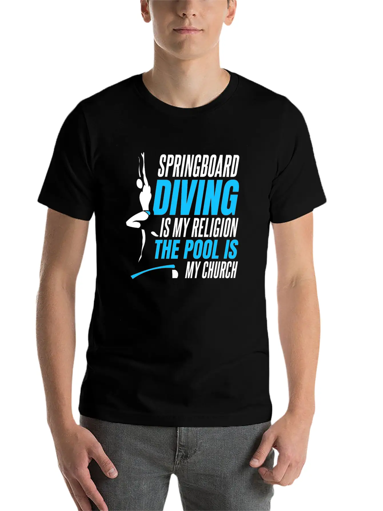 Springboard Diving Comfortable Minimalist Graphic Tee – Summer Style Essential