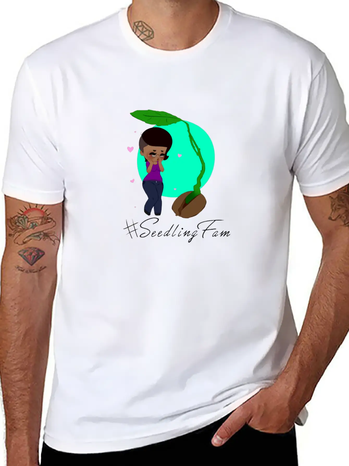 Sprouting SeedlingFam Unisex Casual T-Shirt – Clean Design For Daily Comfort