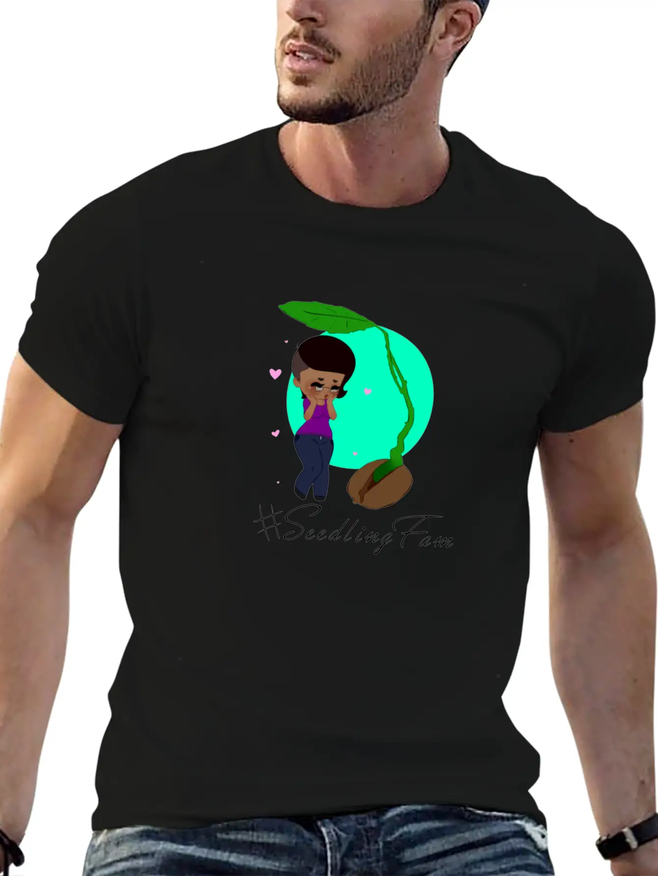 Sprouting SeedlingFam Unisex Casual T-Shirt – Clean Design For Daily Comfort