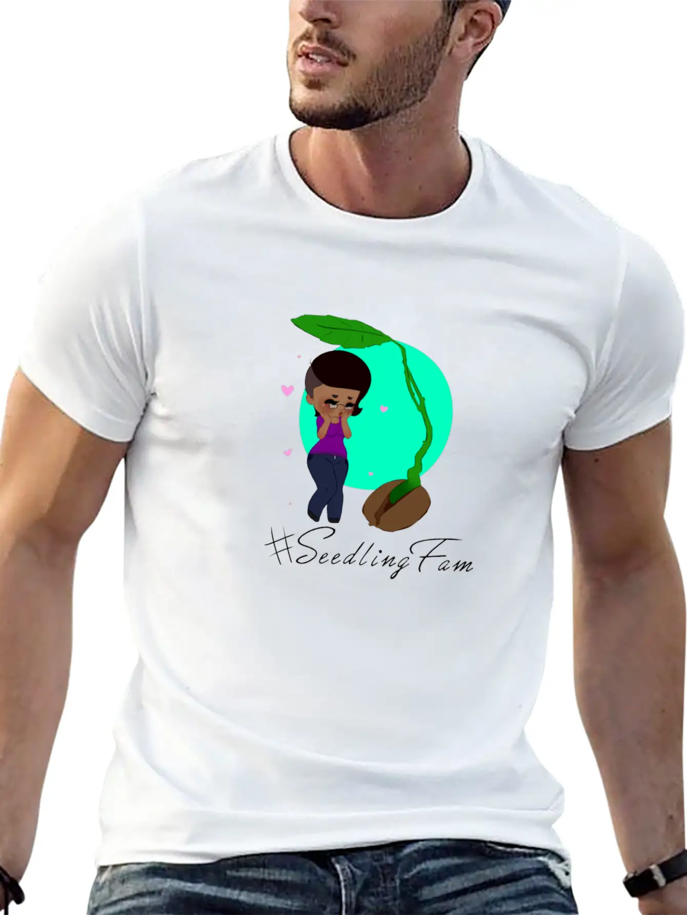 Sprouting SeedlingFam Unisex Casual T-Shirt – Clean Design For Daily Comfort