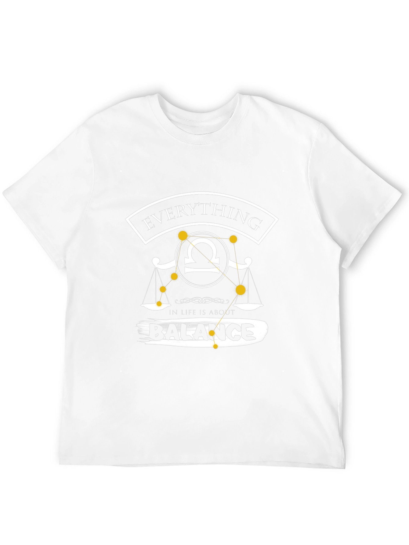 Libra Balance Zodiac Graphic Tee - Black Cotton Blend